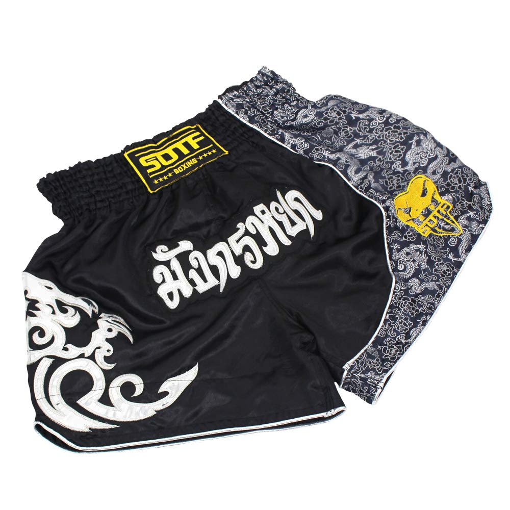 Breathable SOTF Boxing Shorts for Men & Women - Muay Thai & Kickboxing Training Shorts for Adults & Kids - Ideal for MMA, Gym Workouts & Martial Arts - Perfect for Sparring, Fitness Training & Competition - Great for Home Workouts, Boxing Classes & Professional Matches - Best for Training Sessions, Martial Arts Practice & Sports Competitions