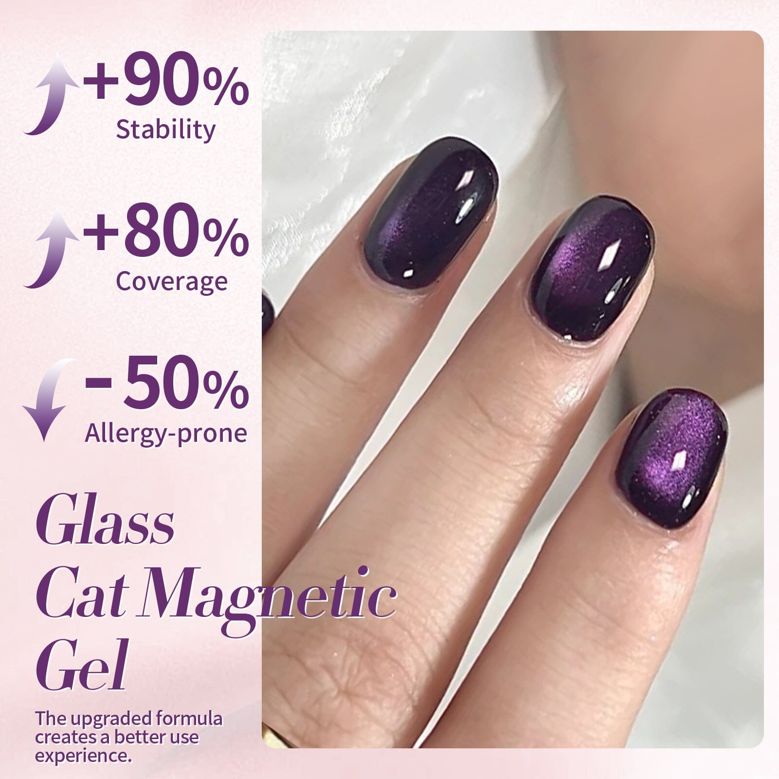 Purple Water Light Cat Magnetic Gel Nail Polish - 15ml AW04 - Long Lasting UV LED Soak Off Nail Art for Home & Salon Manicure
