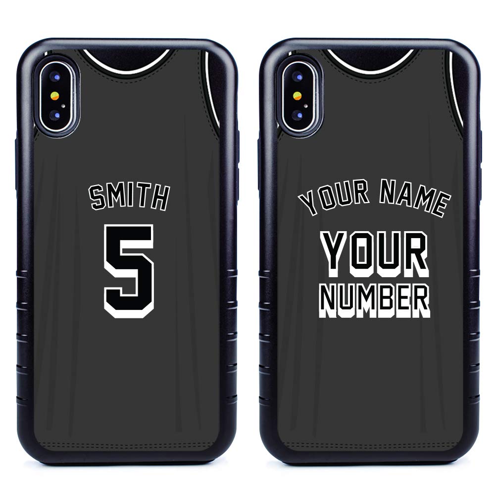 Custom Basketball Jersey iPhone X/XS Case - Personalized Sports Phone Cover with Your Name & Number | Durable Hybrid Protective Case for iPhone X/XS (Black) | Perfect for Basketball Fans, Game Days & Team Spirit