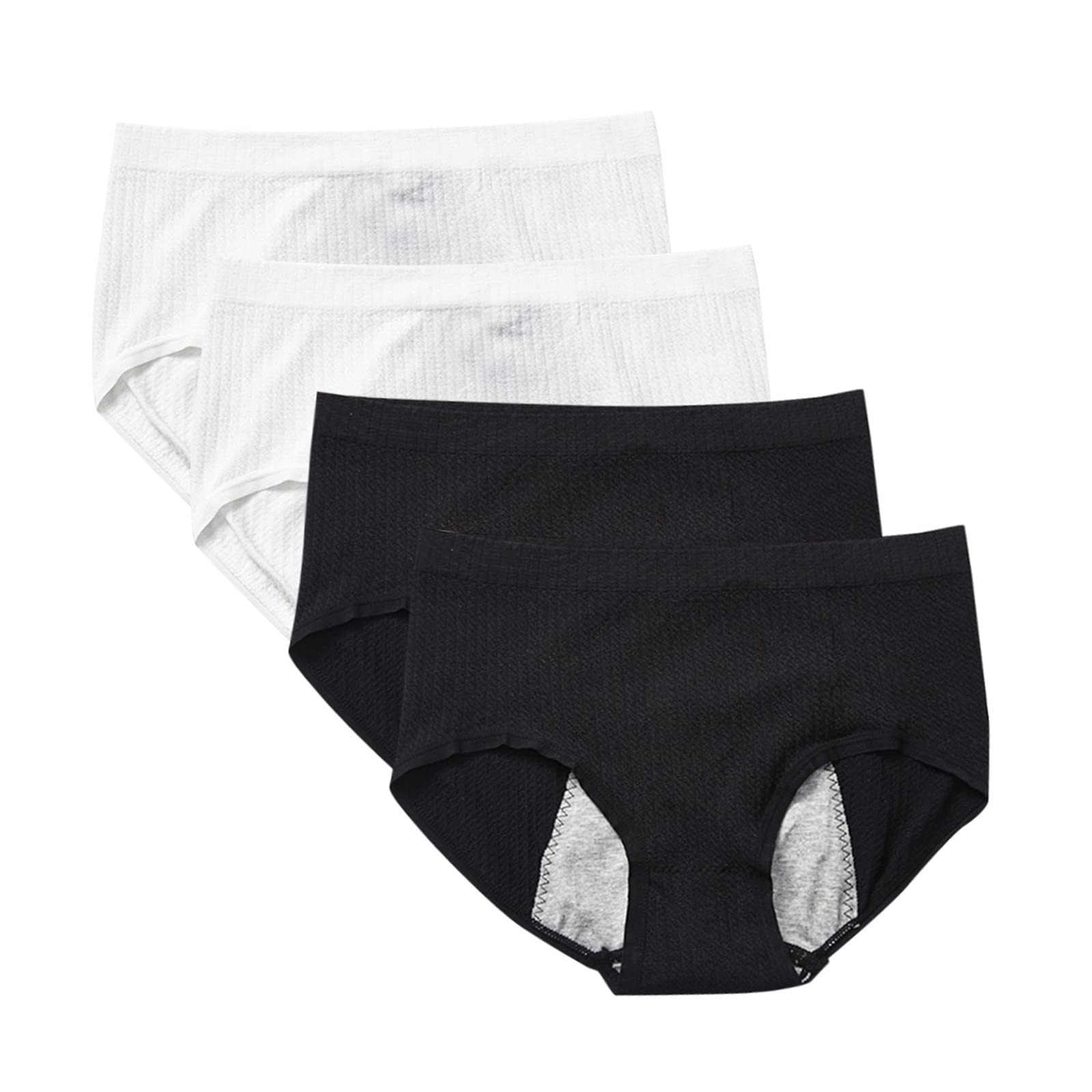 4-Pack Women's Satin Mid Waist Underwear - Anti-Side Leak 3-Layer Design for Comfort & Coverage | Perfect for Daily Wear, Workouts & Sleep