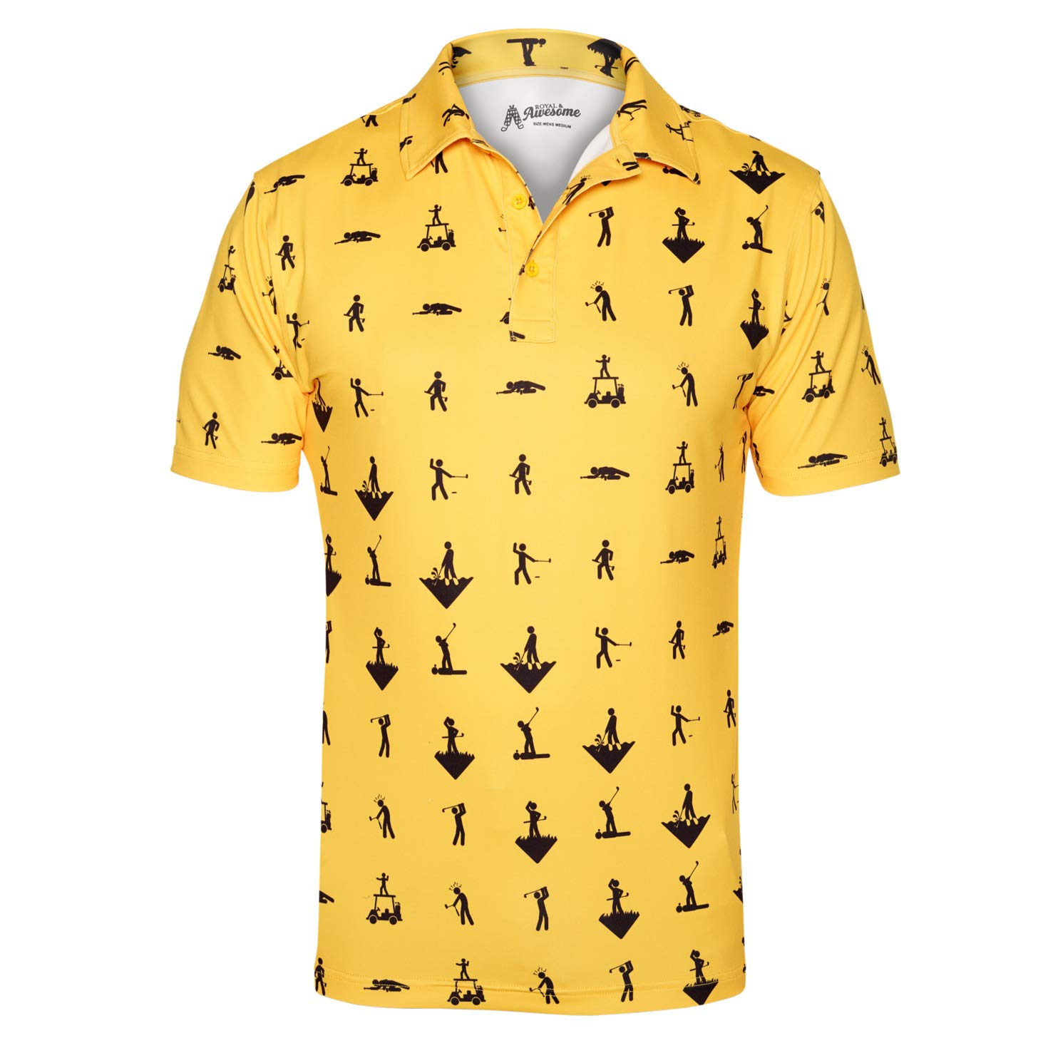 Royal & Awesome Men's Golf Shirts - Funny & Colorful Golf Polos for Men - Bright Design for Golf Courses & Casual Wear
