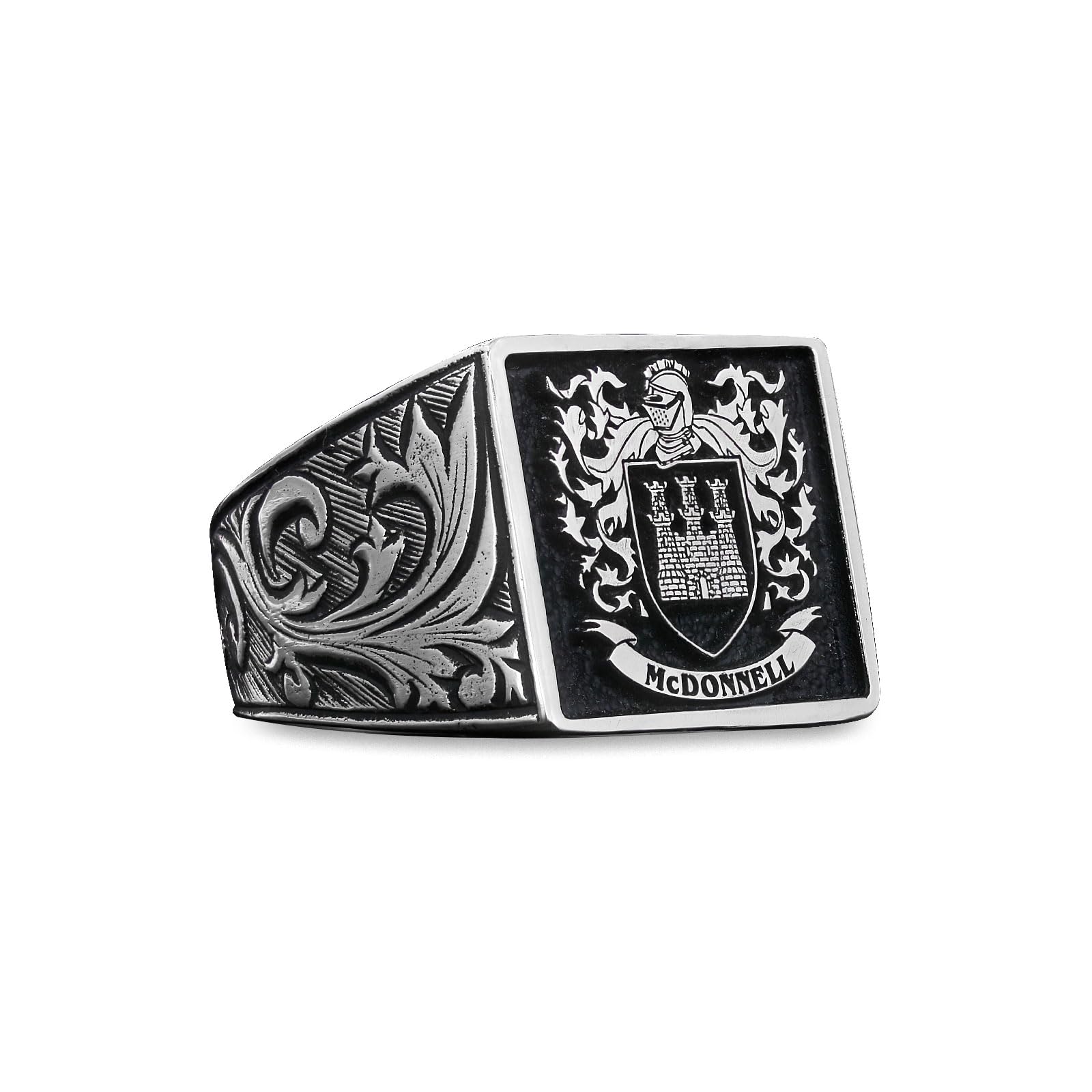 Personalized Coat of Arms Signet Ring - Custom Engraved Family Crest Ring with Celtic Design - Unique Gift for Men & Women - Perfect for Weddings, Anniversaries and Family Heirlooms