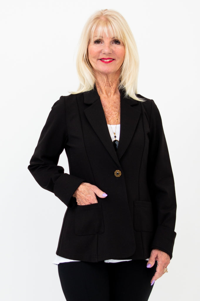 Premium Anders Blazer for Men - Soft Black Modal Fabric Business Jacket - Perfect for Office, Meetings & Formal Events