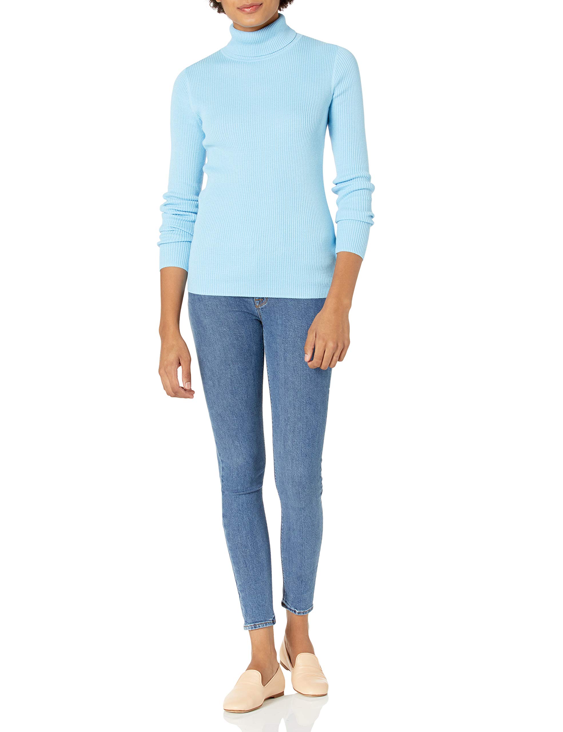 Amazon Essentials Women's Lightweight Long Sleeve Fitted Turtleneck Sweater - Soft Stretch Knit for Work, Office & Casual Wear