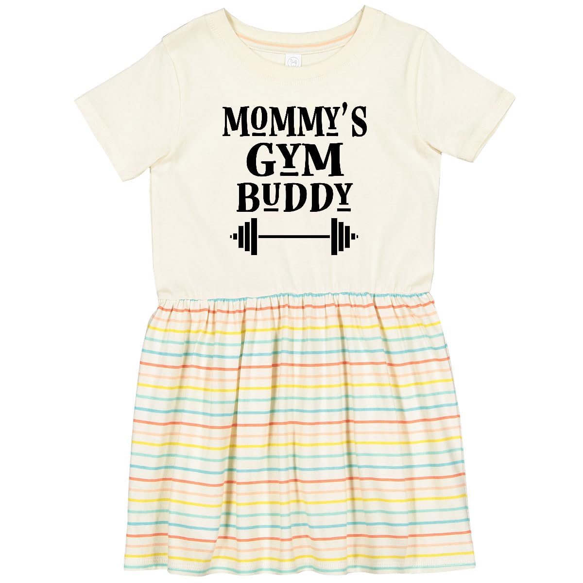 Inktastic Mommy Gym Buddy Workout Toddler Dress - Cute Workout Outfit for Active Moms & Toddlers - Perfect for Yoga, Gym & Playdates