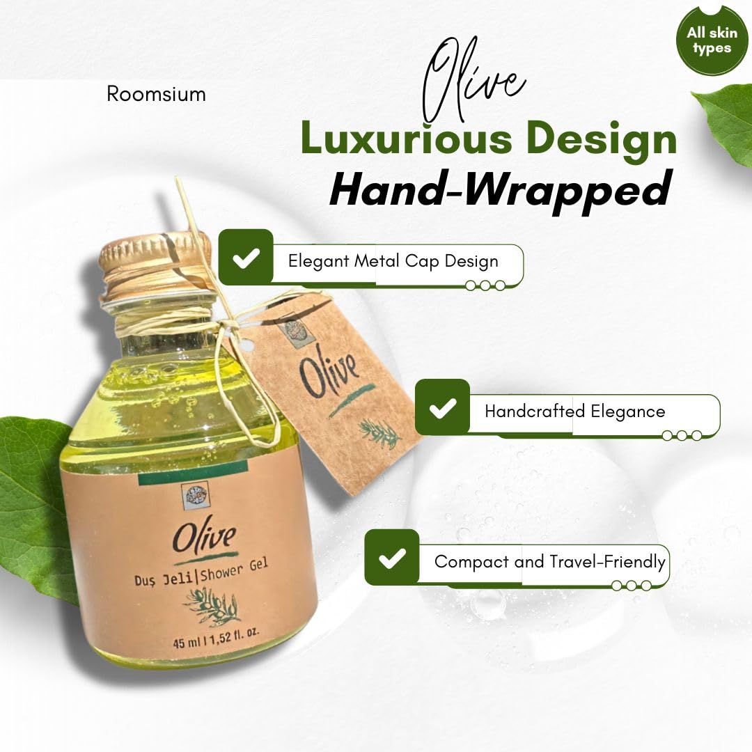 Olive Blossom Turkish Bath Travel Size Toiletries Set - 1.5 fl oz Shampoo, Shower Gel, Hair Conditioner, Body Lotion & Soap | Spa & Hotel Amenities Kit (125 Pieces Boxed) | Perfect for Travel, Gifts & Luxury Hospitality Services