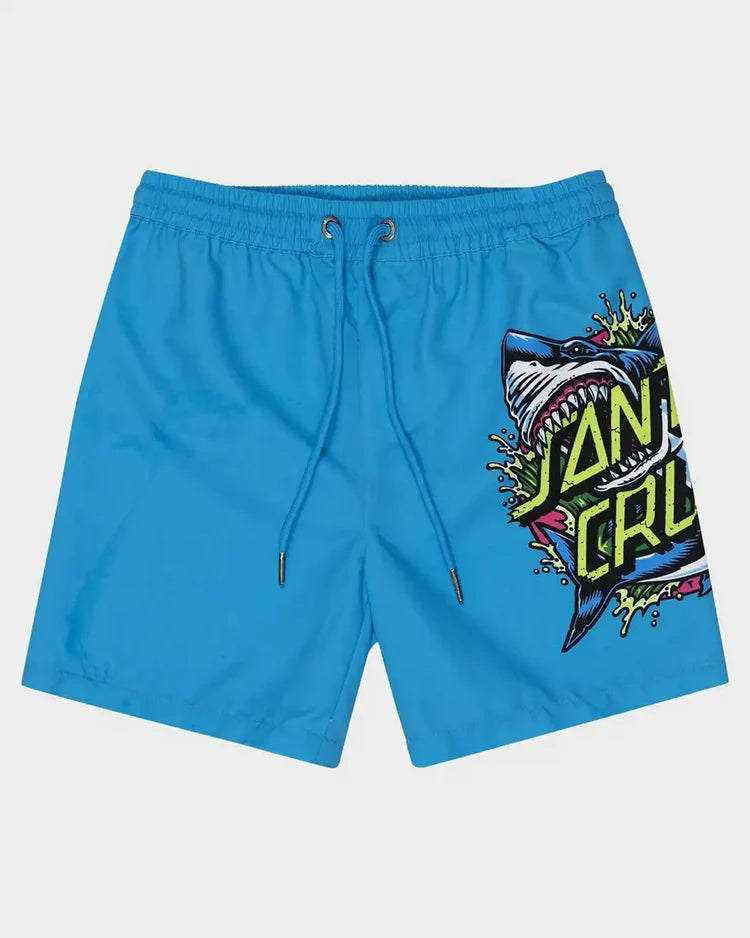 Santa Cruz Shark Dot Boys Swim Trunks - Quick-Dry Beach Shorts for Surfing, Swimming & Summer Activities