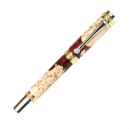 Lanier Majestic Fountain Pen with 22kt Gold Nib - Red Tide Luxury Writing Instrument for Professionals & Collectors - Perfect for Signing Documents, Gifting & Calligraphy