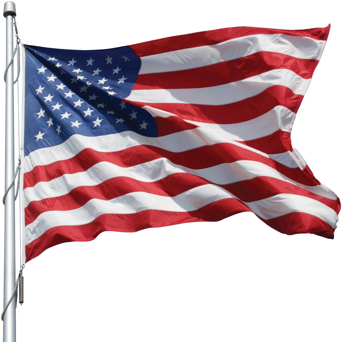 12' x 18' Heavy Duty Nylon American Flag with Appliqued Stars & Sewn Stripes - FMAA Certified, Brass Grommets & Reinforced Canvas Header - Perfect for Outdoor Display, Parades & Patriotic Events