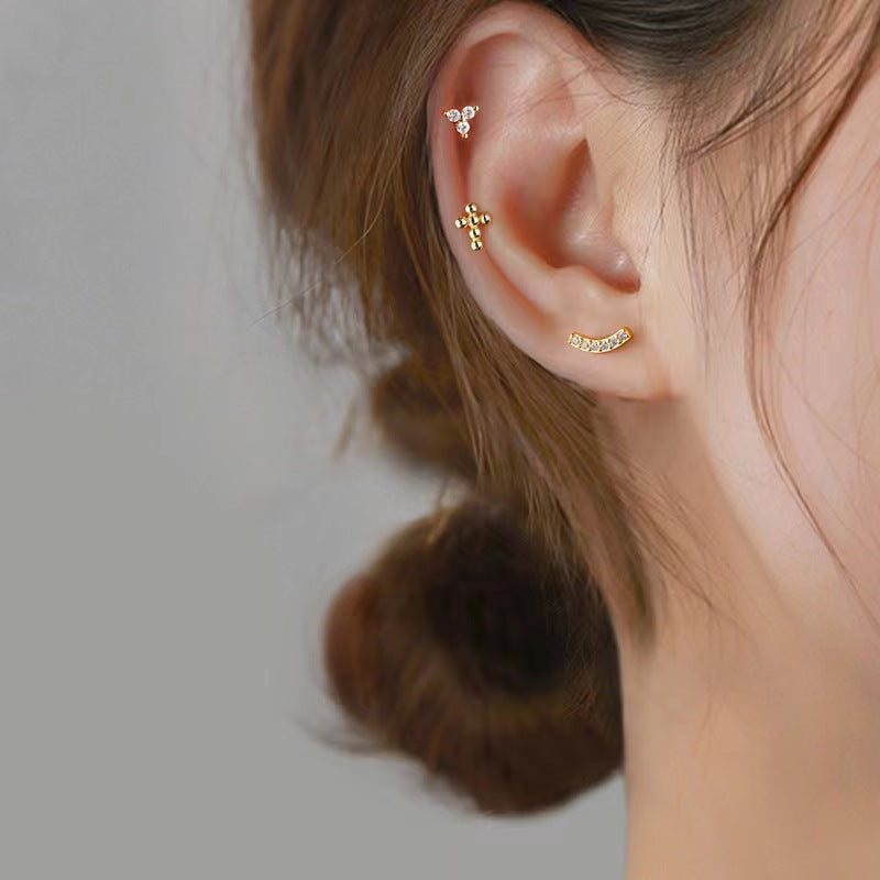 20G Skeleton Barbell Stud Earrings - Helix & Daith Piercing Jewelry for Men & Women | Gothic Punk Style Body Jewelry for Cartilage, Tragus, or Conch Piercings | Perfect for Everyday Wear & Alternative Fashion