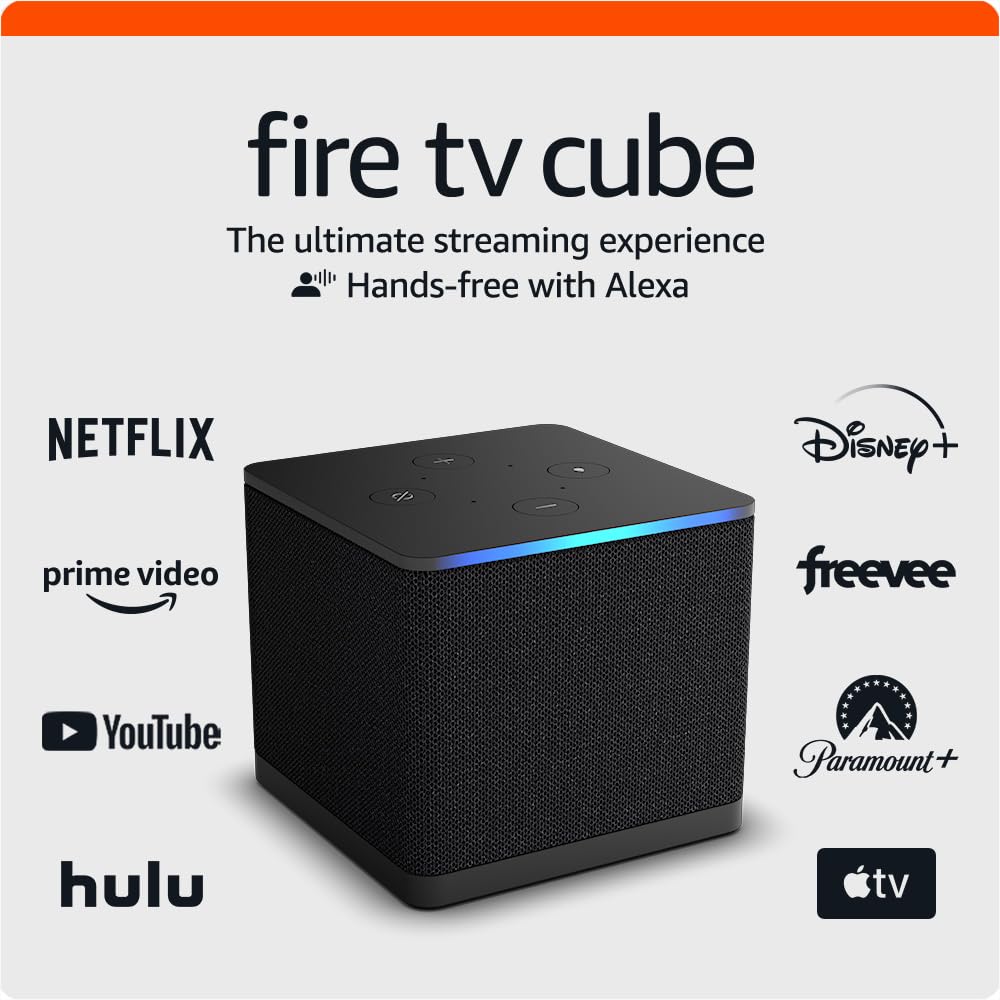 Amazon Fire TV Cube (3rd Gen) - AI-Powered Hands-Free Streaming Device with Alexa, Wi-Fi 6E, 4K Ultra HD - Smart Home Control for Movies, Gaming & Music