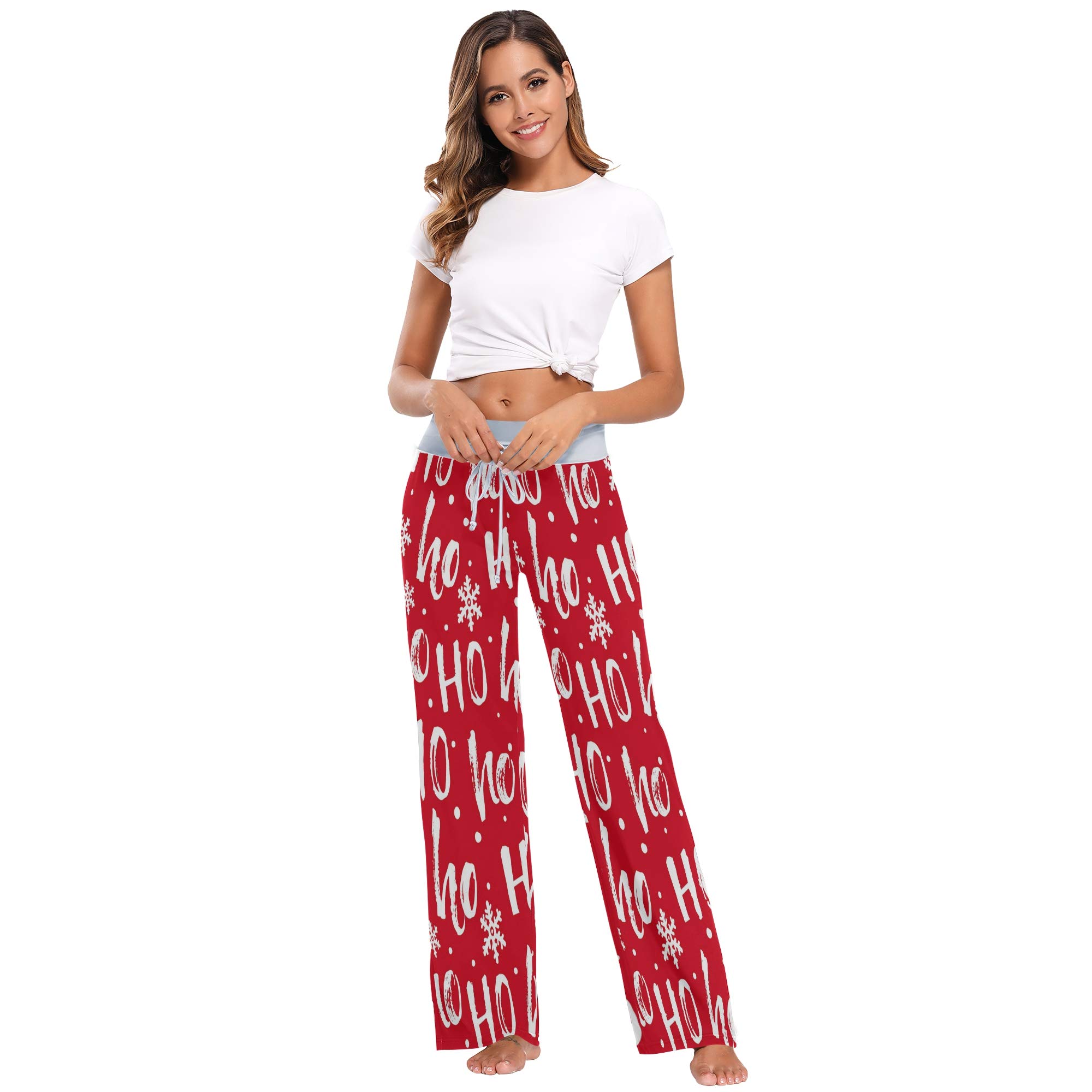 ALAZA Women's Pajama Lounge Pants - Soft Stretchy Wide Leg Casual Pants for Sleep, Yoga & Home Relaxation