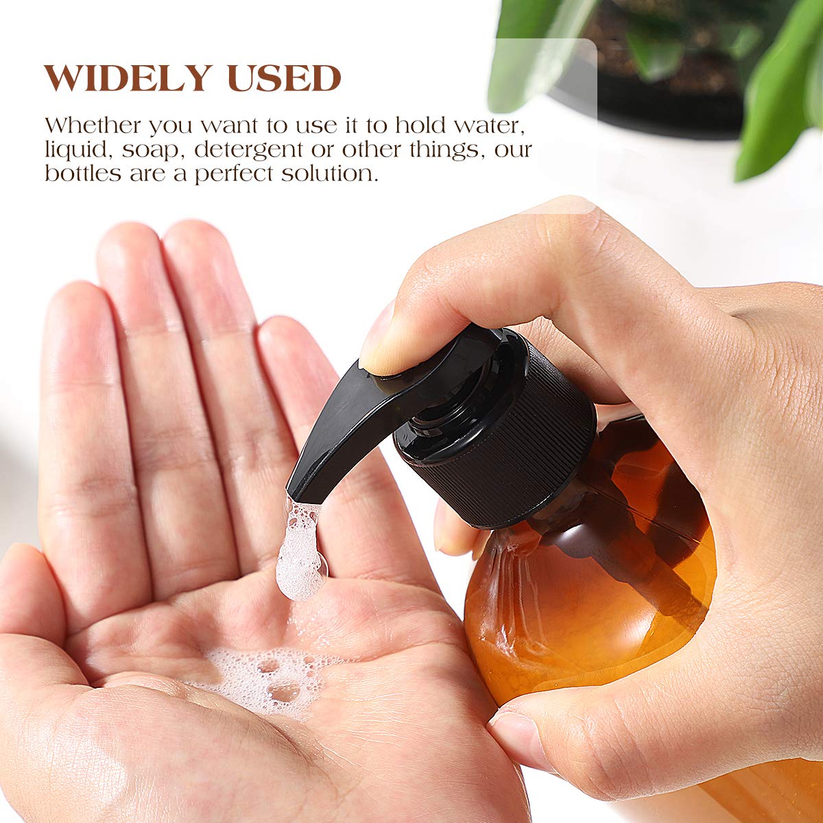 Cabilock 2-Pack Transparent Hand Soap Dispenser with Pump - Essential Oil & Lotion Dispenser for Bathroom, Kitchen, and Office Use - Half Clear Liquid Soap Bottle for Dish Soap and Hand Wash