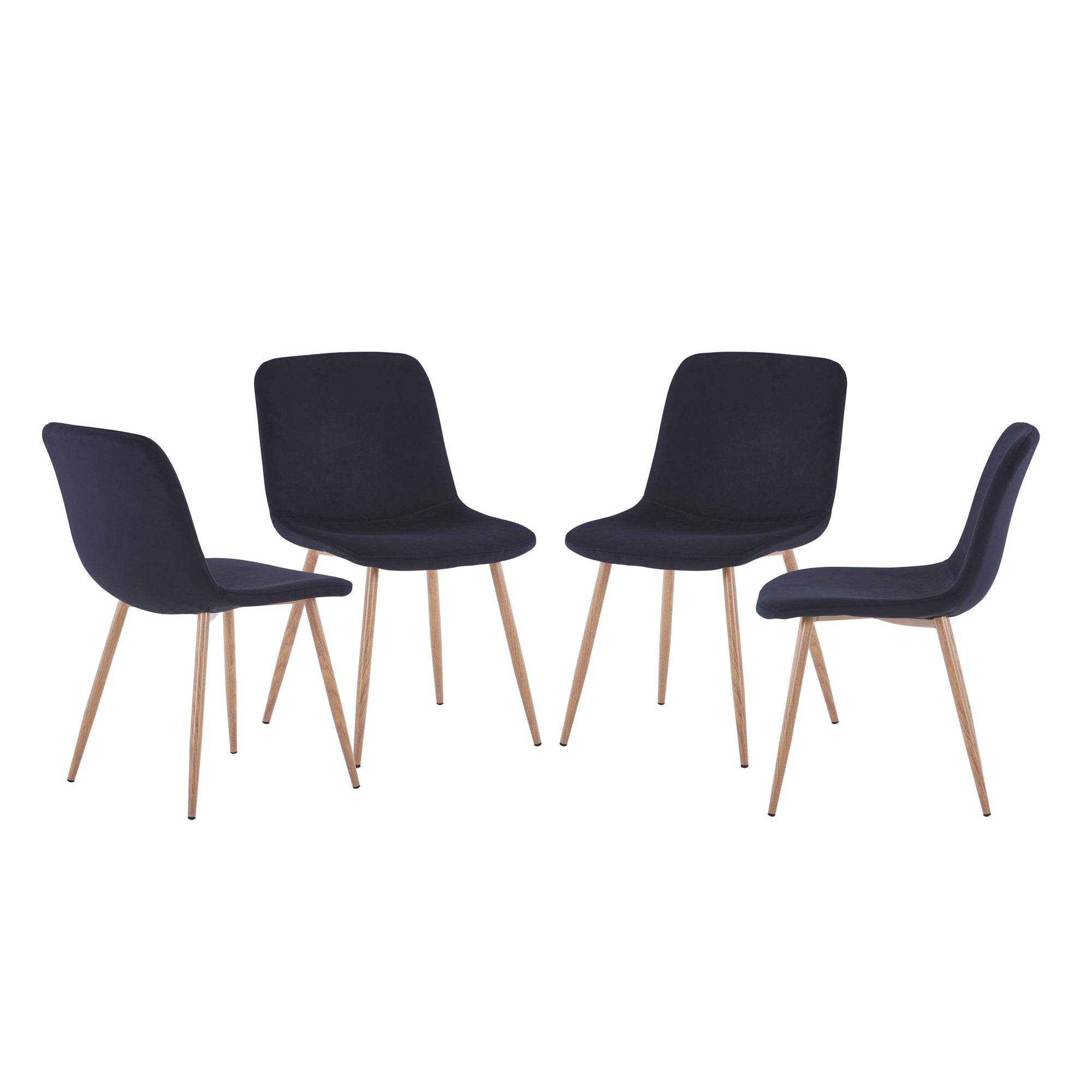 Modern Black Dining Chairs Set of 4 - Contemporary Style with Advanced Technology for Restaurants, Cafes, Bars, Offices, Living Rooms & Reception Areas - Perfect for Home Dining & Commercial Spaces