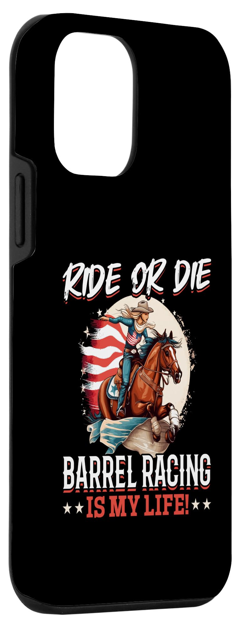 iPhone 12 Mini Case - Barrel Racing Horse Design - Durable Protective Phone Cover for Equestrian Sports & Western Lifestyle - Perfect for Rodeo Events, Horseback Riding & Cowboy Enthusiasts