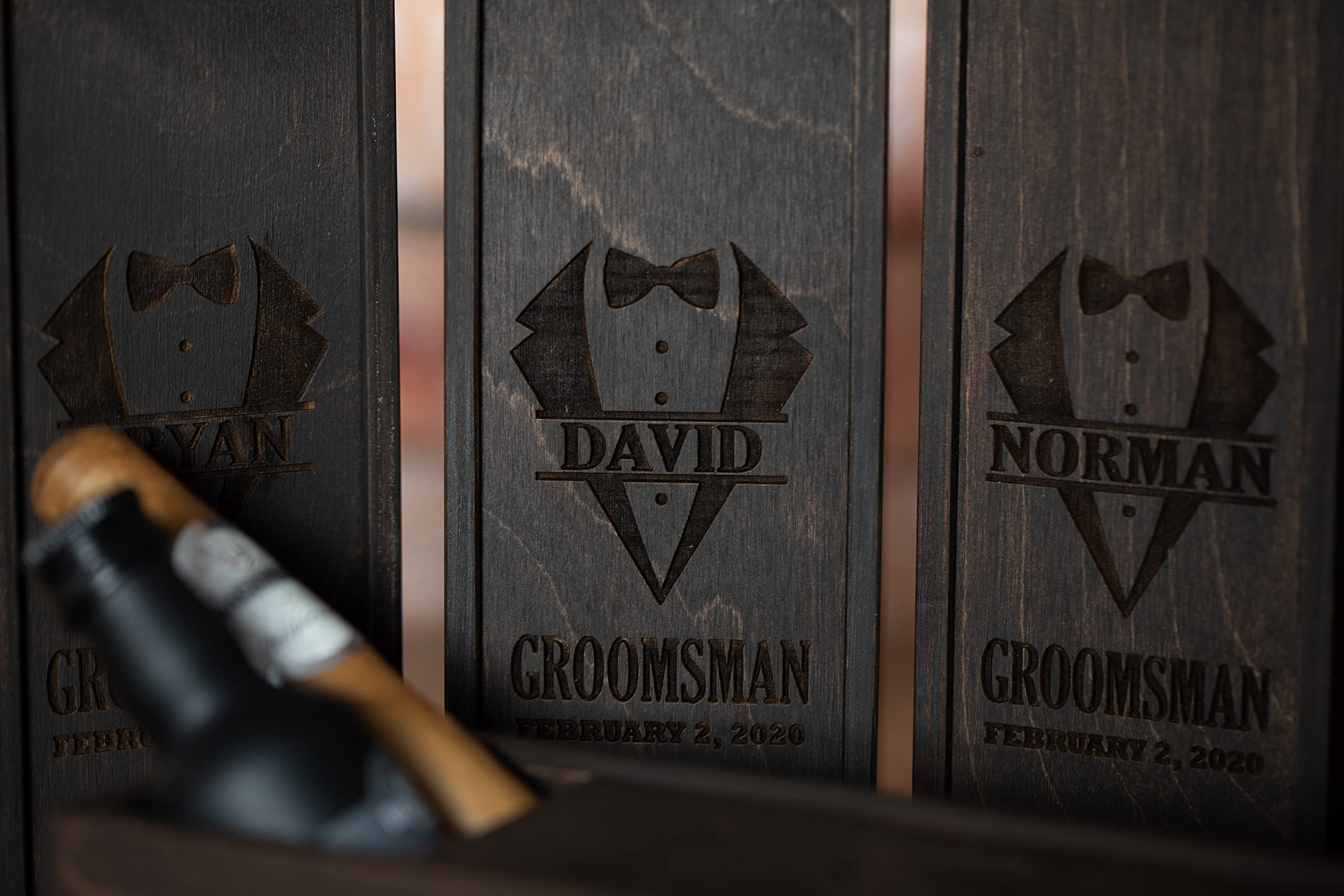 Premium Groomsmen Gift Box Set with Lids - Elegant Cigar & Accessories Box for Men - Best Man Proposal, Birthday, Anniversary Gifts - Perfect for Weddings, Bachelor Parties & Special Occasions
