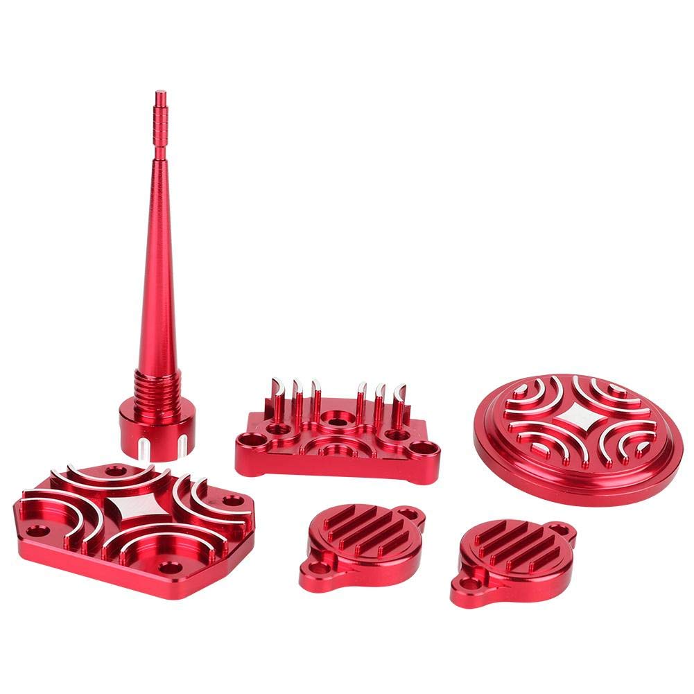 Aluminum Engine Dress Up Cover Kit for Pit Dirt Bike - Red Anodized Motorcycle Accessories for Off-Road Racing & Trail Riding