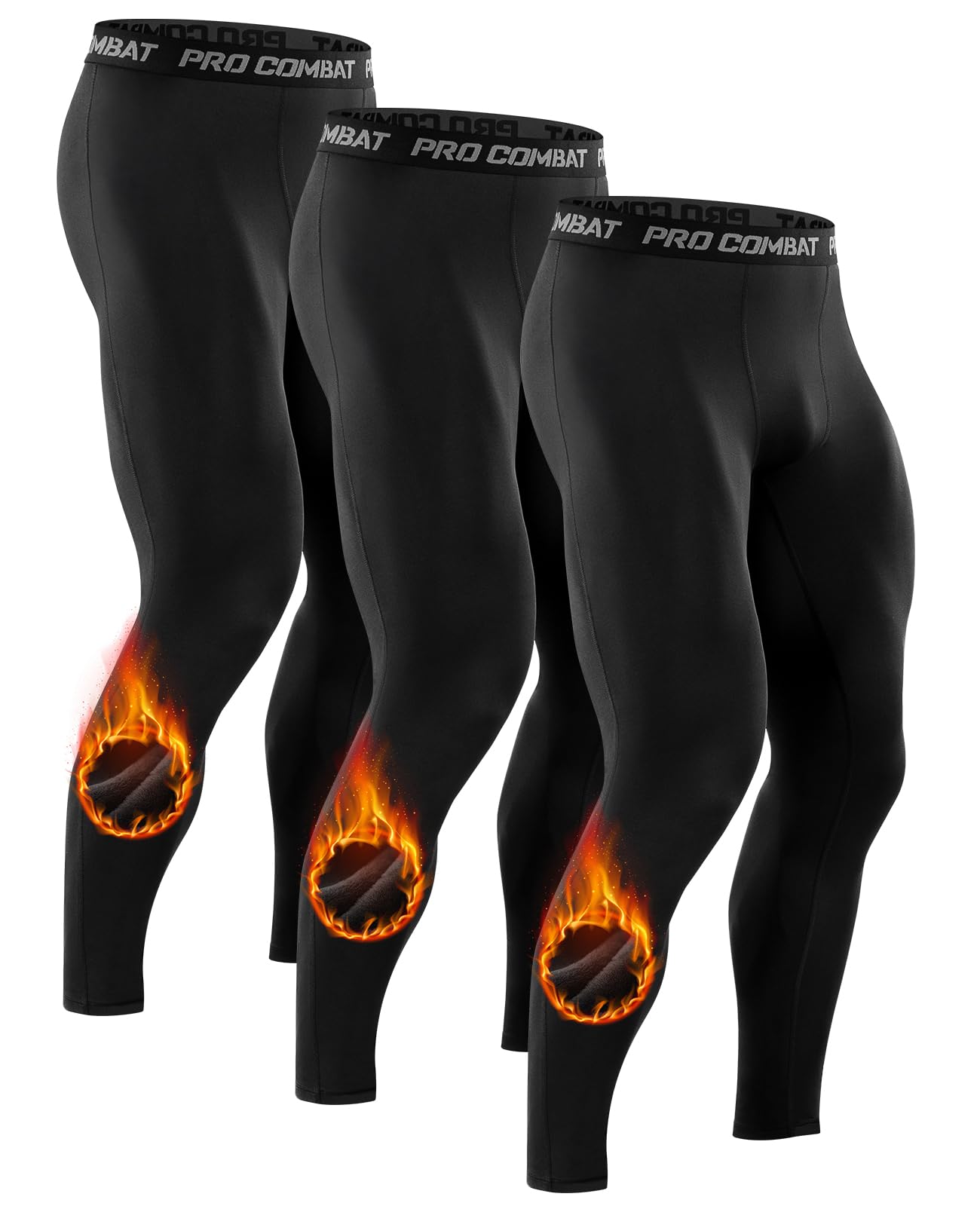 Niksa Men's Compression Pants 3-Pack - Performance Athletic Leggings for Running, Yoga, Gym & Workout - Moisture-Wicking & Breathable Sports Tights (Ideal for Training, Cycling & Active Lifestyle)