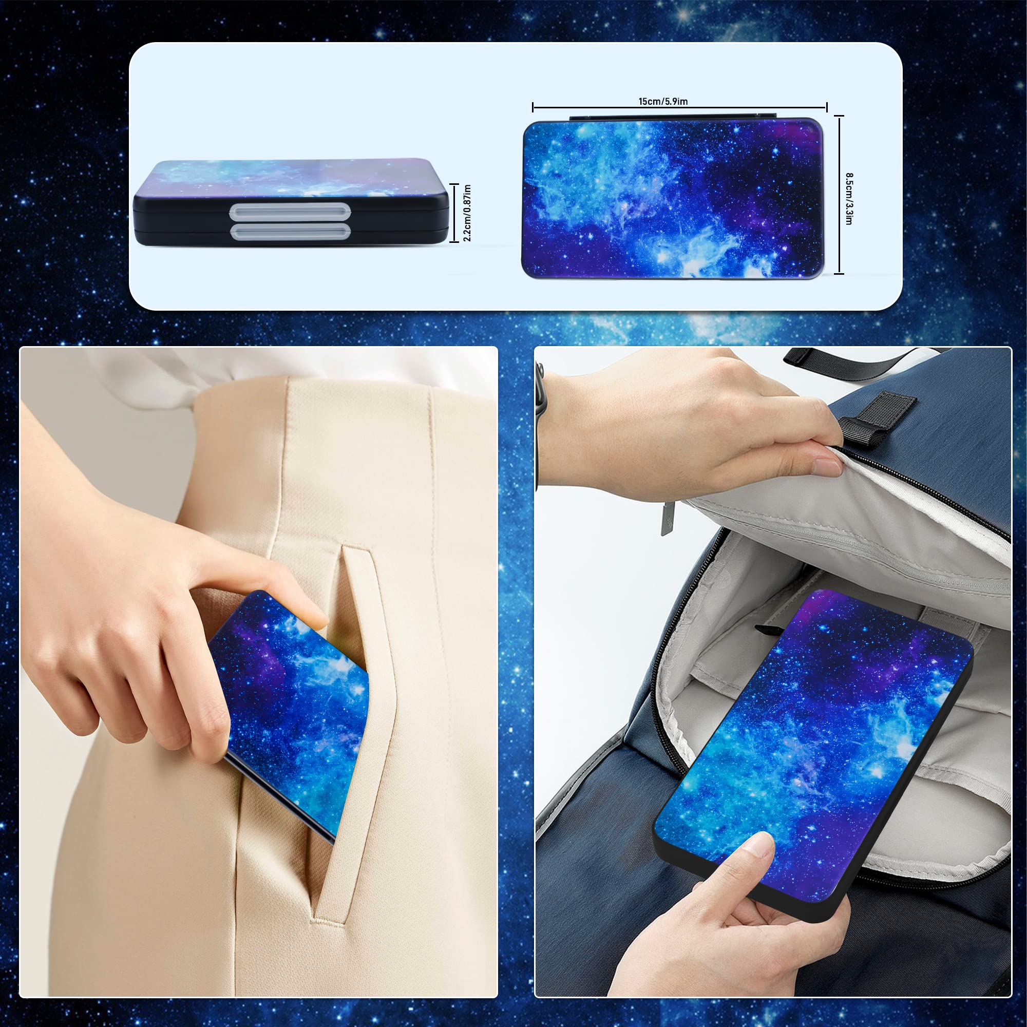 Premium Nintendo Switch Game Card Holder - 48 Game Cartridge & 24 SD Card Storage Case with Magnetic Closure for Switch/OLED/Lite - Durable Starry Sky Design - Perfect for Travel, Gaming Parties & Organized Storage