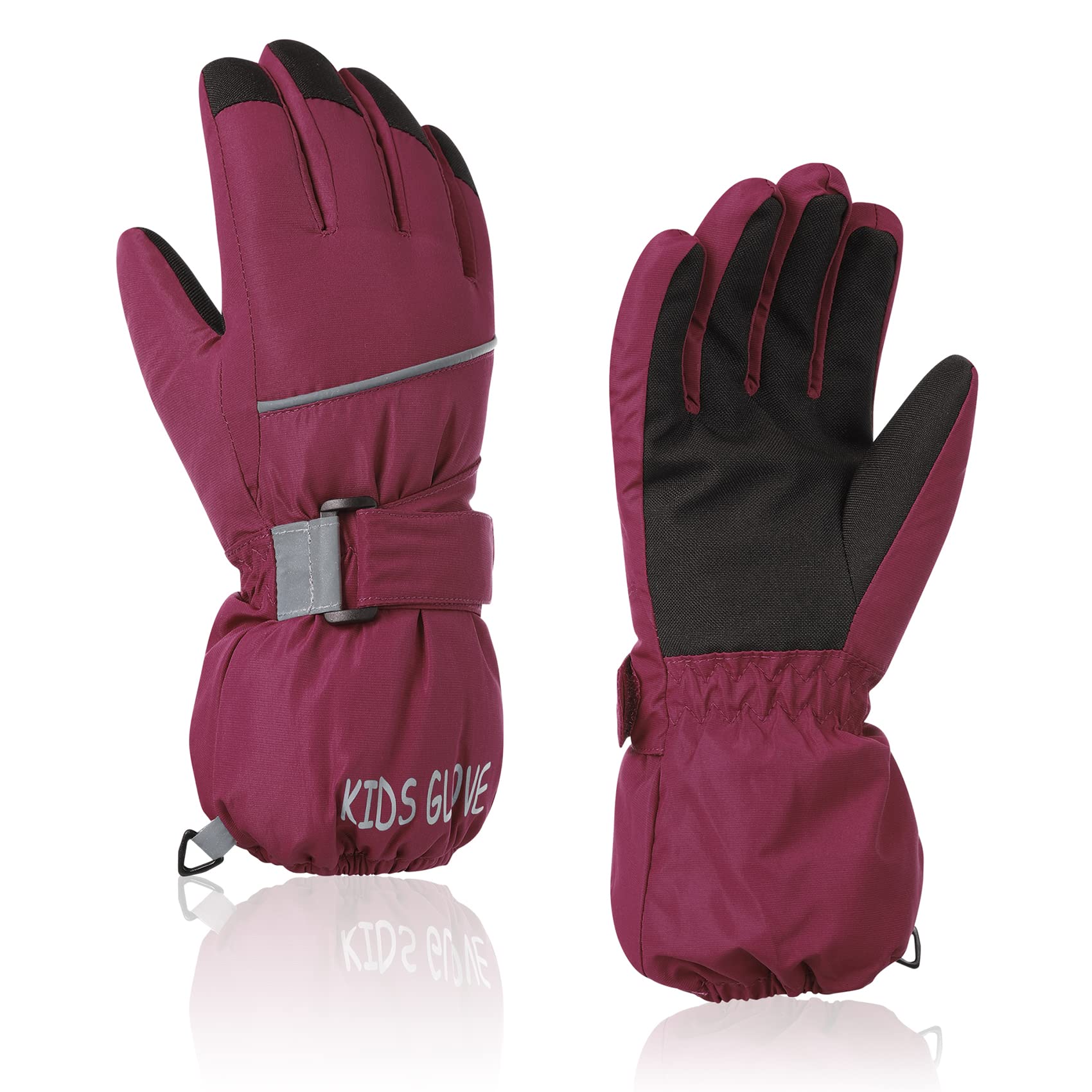**Durio Kids Waterproof Winter Gloves for Girls & Boys - Warm Ski Gloves for Toddlers & Children - Perfect for Snow Play, Skiing & Outdoor Winter Activities**