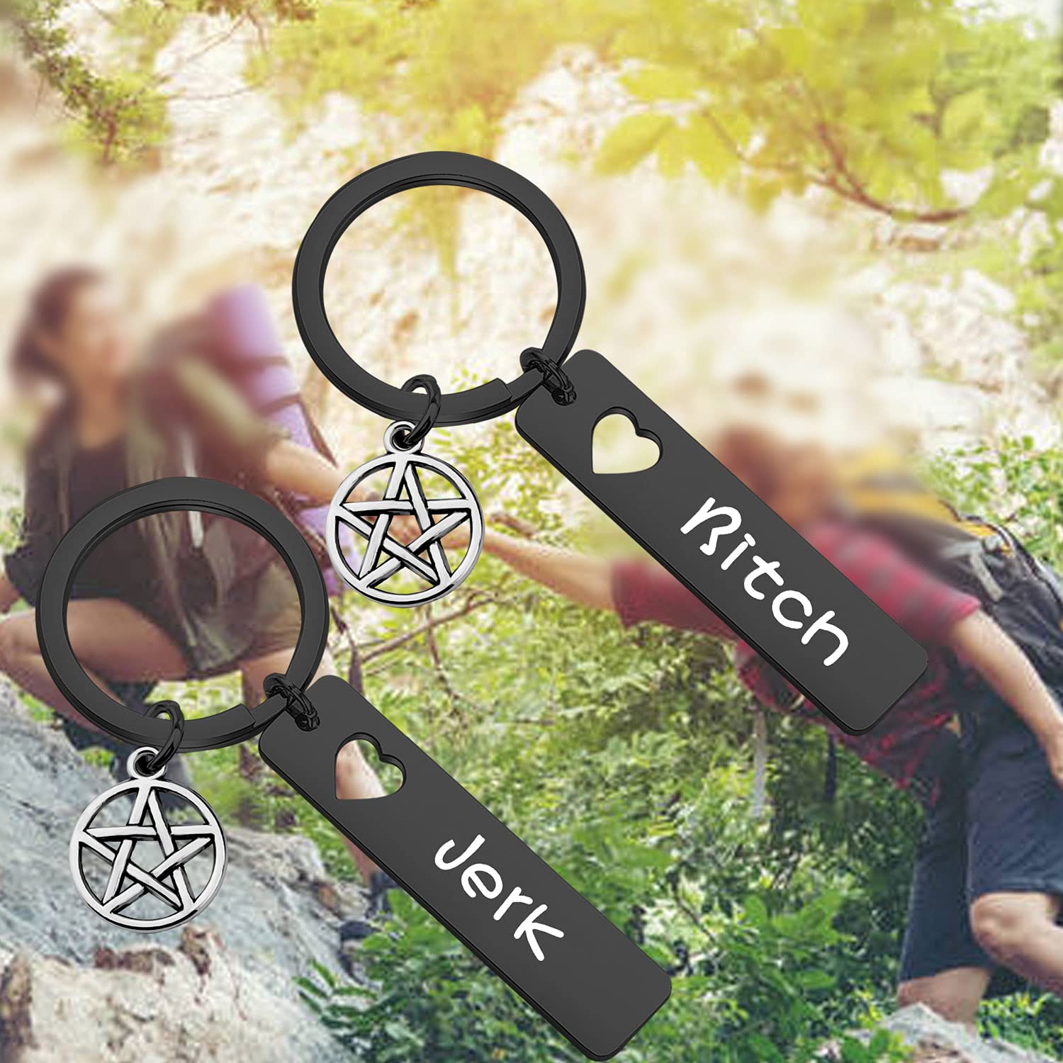ENSIANTH SPN Jewelry Best Friend Keychain - Stylish Couple Keychain for Gifts, Parties, and Everyday Carry