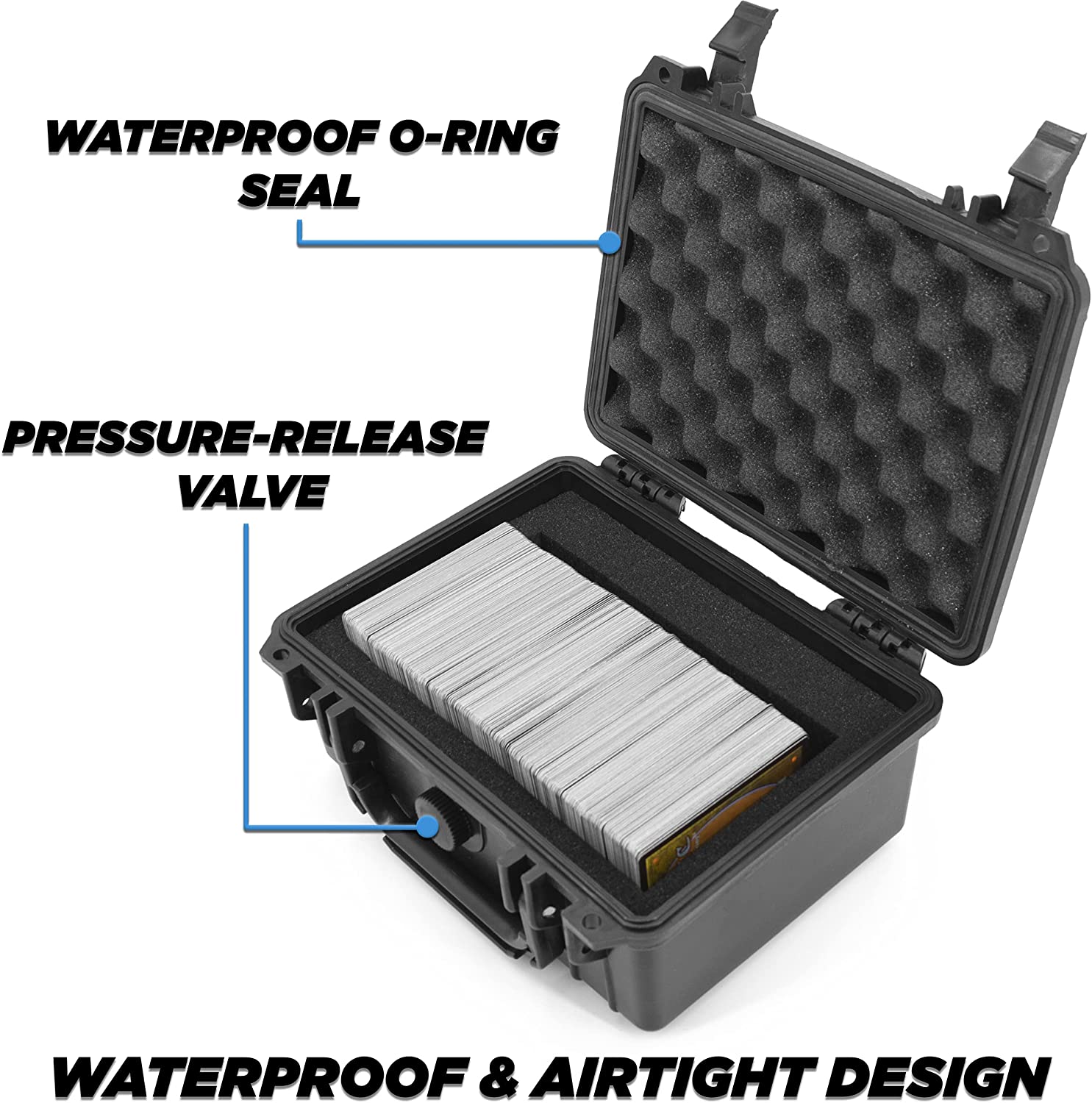 Waterproof Trading Card Storage Case for 550 Cards - Foam Lined Protection Box for Magic The Gathering, Pokemon, Yu-Gi-Oh & Collectible Card Games - Perfect for Travel, Tournaments & Home Organization
