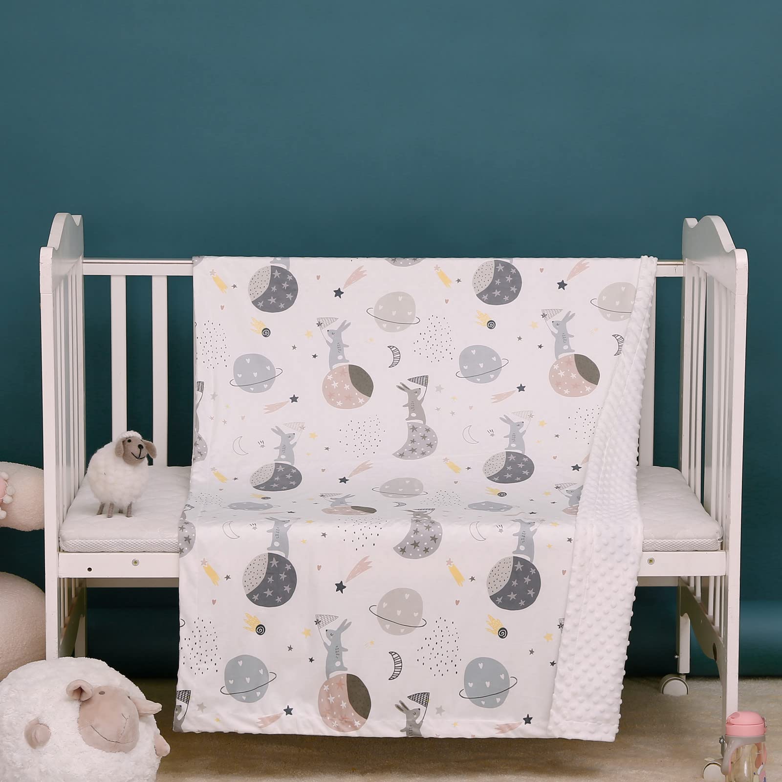 Premium Baby Blanket for Boys & Girls - Ultra Soft Plush Minky with Dotted Backing - Double Layer Receiving Blanket for Newborns & Toddlers (42