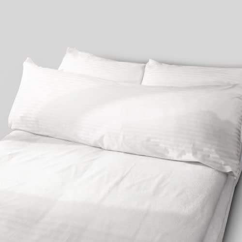 FeelAtHome 100% Cotton Zippered Pillowcase Cover Set - 30x20 Inches (4 Pack, Queen Size) - Waterproof, Noiseless Pillow Protector for Bed, Sofa & Travel - Hypoallergenic Queen Pillow Cover for Home & Hotel Use