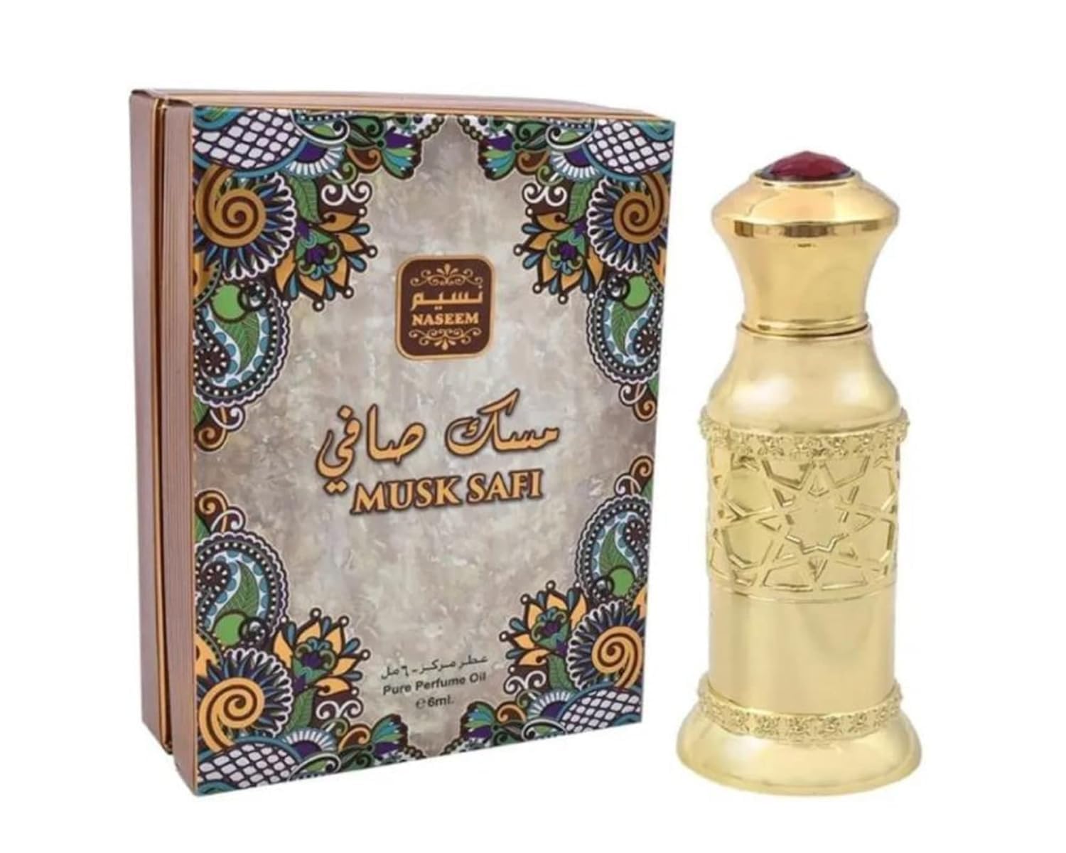 Premium Nasseem Musk Safi Alcohol-Free Perfume Oil – Long Lasting Arabian Fragrance with Musk, Amber & Sandalwood Notes – Unisex Concentrated Perfume Oil (6ml) for Daily Wear, Special Occasions & Gift Giving