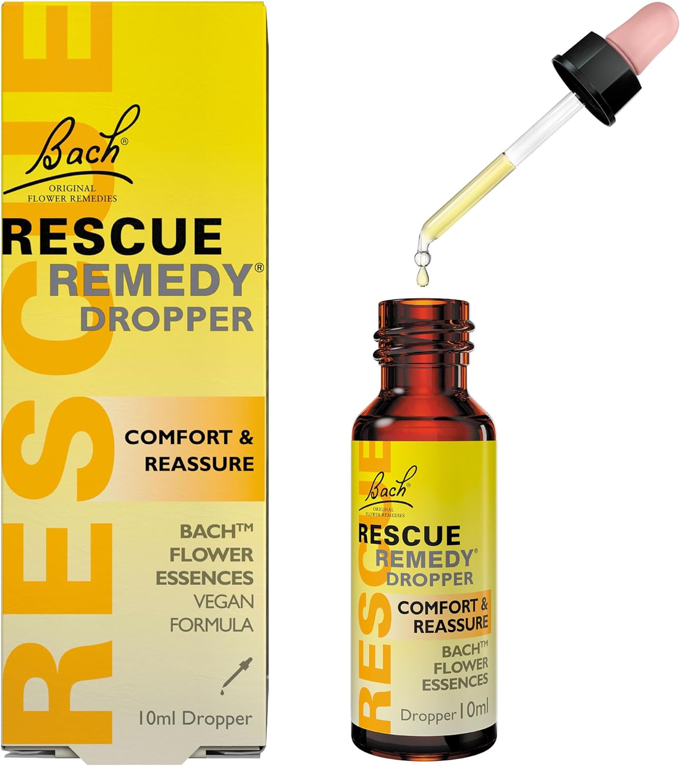 Bach Rescue Remedy Natural Stress Relief Drops - 10ml Herbal Flower Essence for Anxiety & Emotional Balance - Perfect for Travel, Work & Daily Stress Management