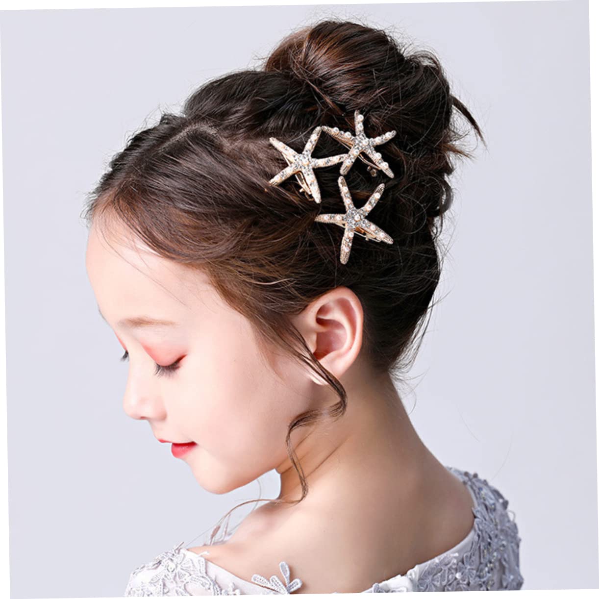 Elegant Gold Star Hair Barrettes for Bride - Mermaid Style Hair Pins