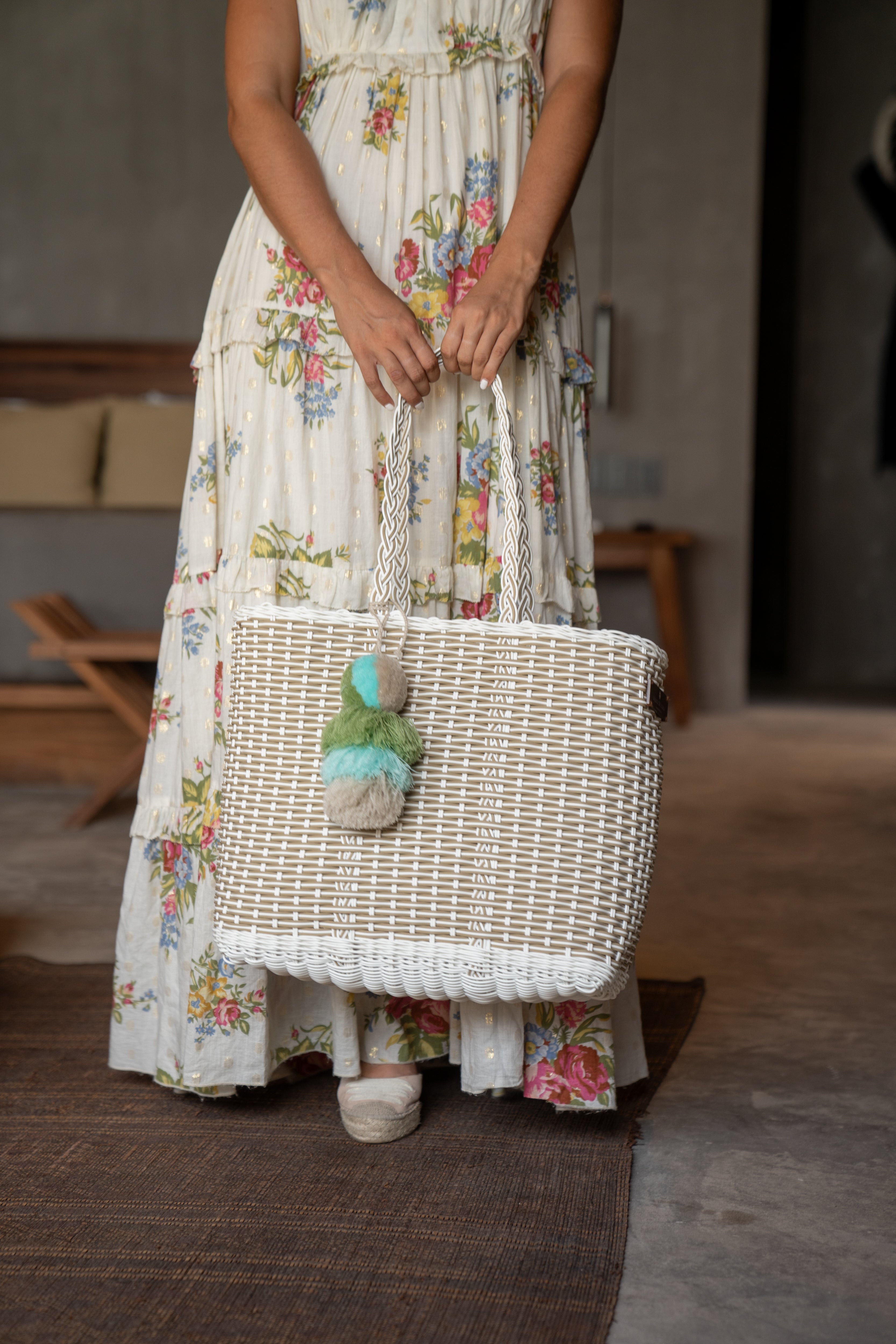 Sand Nest Citron Tote Bag - Stylish & Spacious Woven Beach Tote for Women | Perfect for Beach Vacations, Shopping & Summer Outings