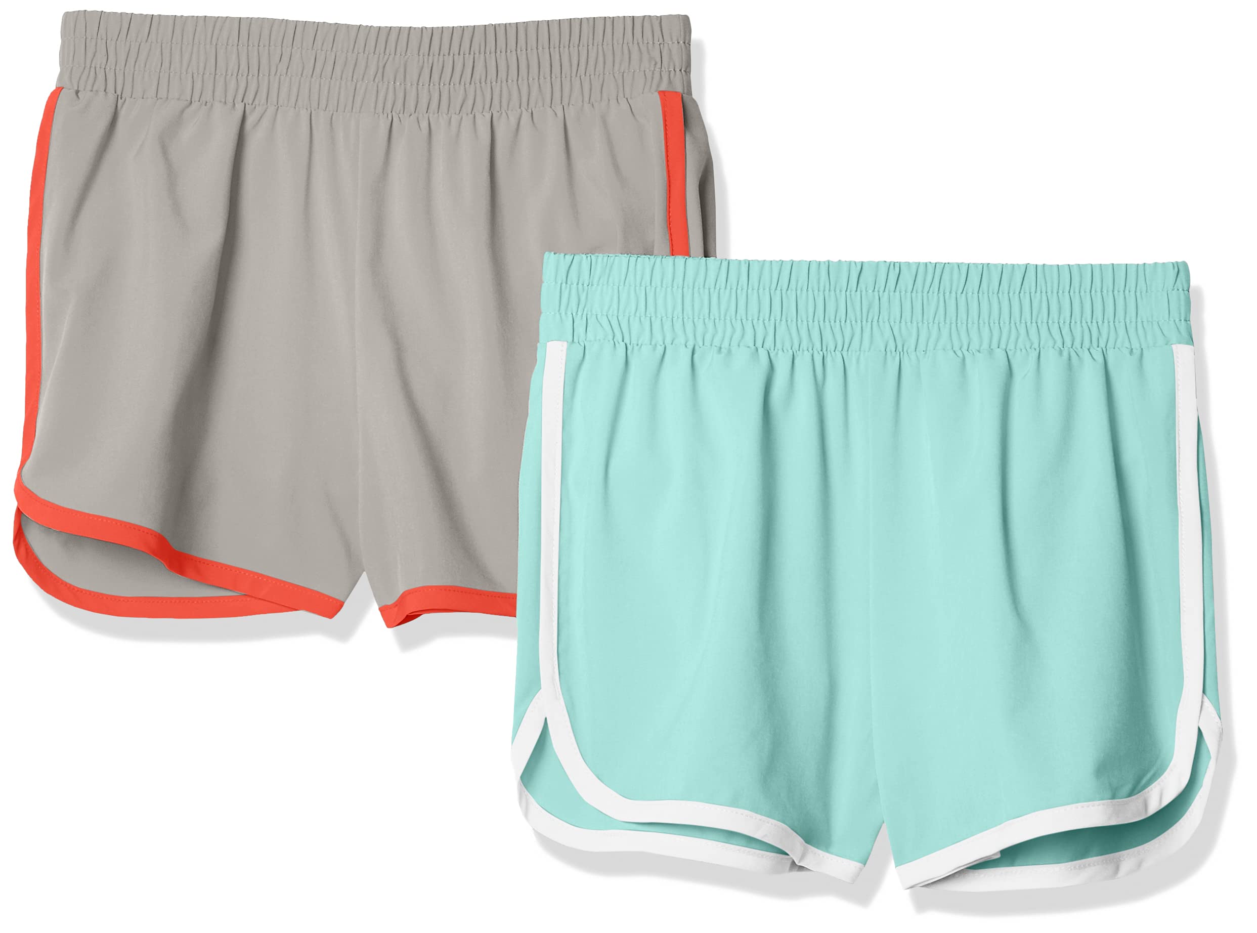 Amazon Essentials Girls' and Toddlers' Active Running Shorts - 2 Pack | Soft Breathable Athletic Shorts for Kids Playground, Sports & Outdoor Activities