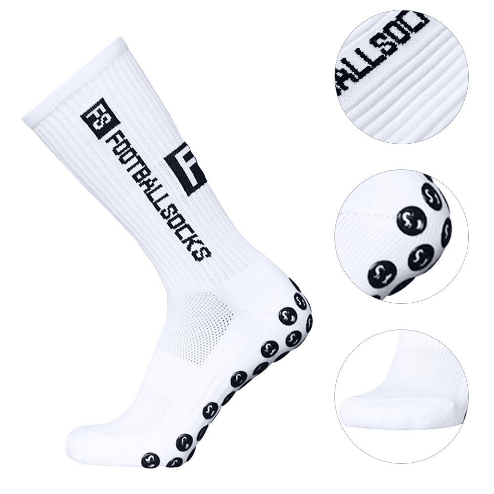 Lixada Unisex Compression Football Socks for Kids & Men - Anti-Slip Athletic Running Soccer Socks with Grips - Perfect for Outdoor Sports, Training & Match Play