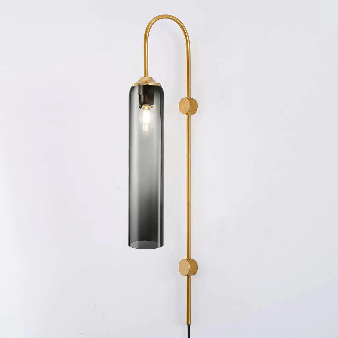 Modern Glass Plug-In Wall Sconce - Elegant Lighting for Bedroom, Living Room & Hallway - Energy Efficient LED Wall Light for Home Decor