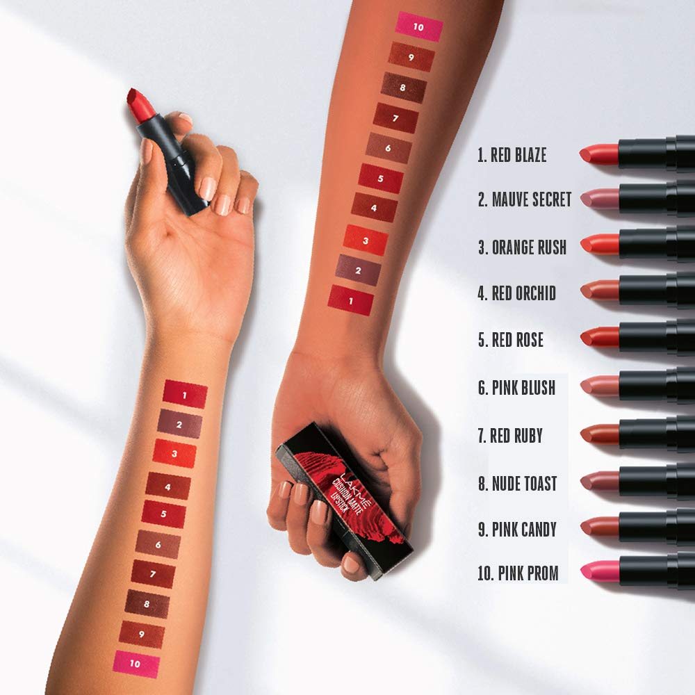 LAKMÉ Forever Matte Lipstick with French Rose Oil Extracts - Nude Toast (4.5g) | Long-Lasting, Hydrating Lip Color for Everyday Wear & Special Occasions