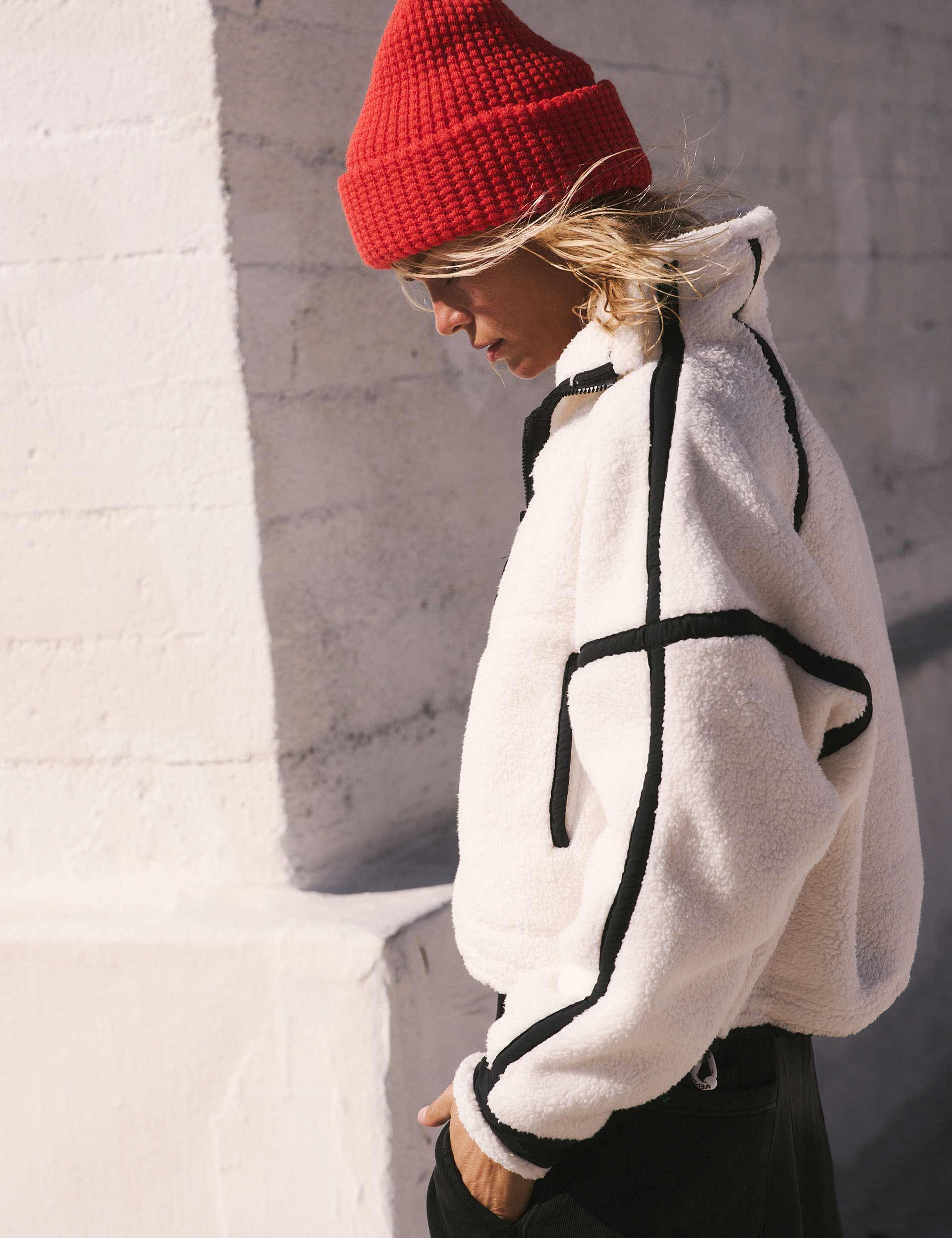 Mountain High 1/2 Zip Fleece Pullover - Soft Thermal Winter Jacket for Men & Women | White Color Combo | Perfect for Hiking, Camping & Outdoor Activities