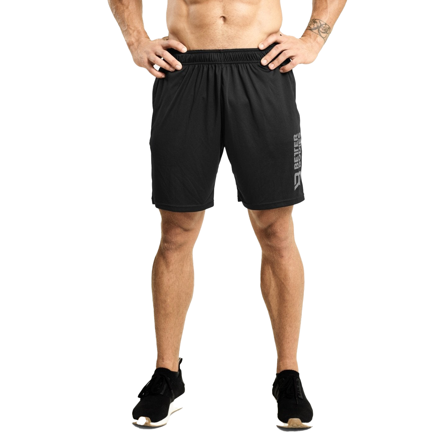 Better Bodies Loose Fit Functional Workout Shorts for Men & Women - Breathable Quick-Dry Gym Running Training Shorts - Black (Ideal for Yoga, Jogging & Outdoor Activities)