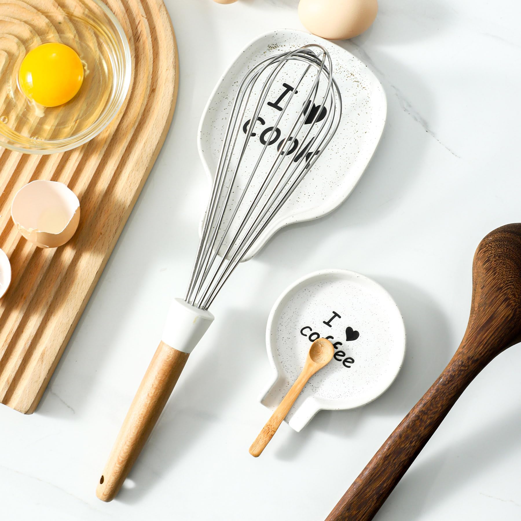 Ceramic Spoon Rest Holder for Teaspoons, Bar Spoons & Coffee Stirrers - Decorative Kitchen Accessory for Coffee & Tea Stations - Perfect for Home, Cafe & Restaurant Use