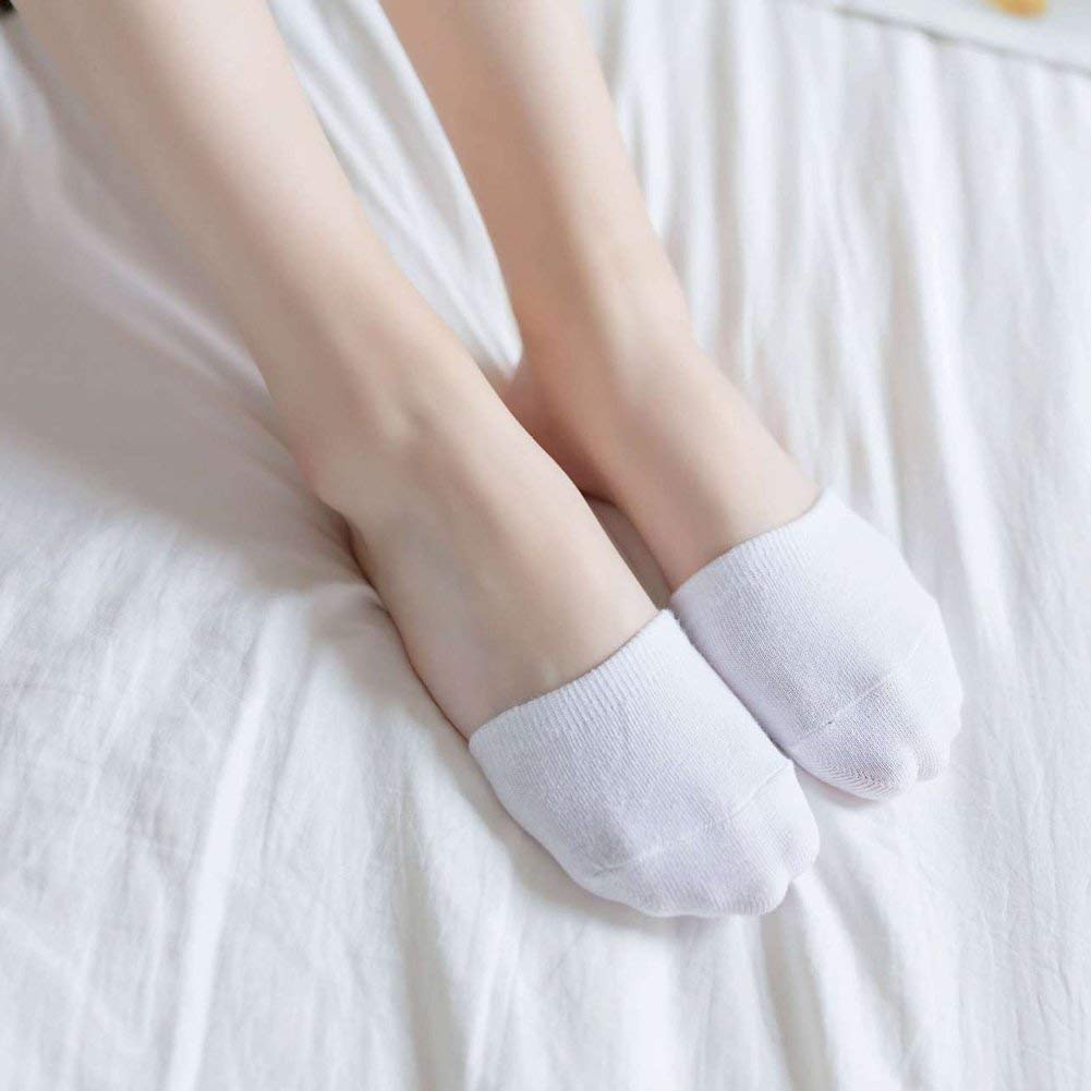 10 Pairs Women's White Seamless Clog Mule Half Socks - Breathable Cotton Toe Topper Socks for Comfort & Style - Perfect for Loafers, Mules & Summer Shoes
