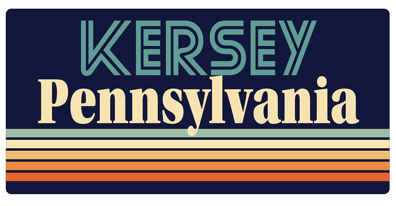 Vintage Retro Style Kersey Pennsylvania 5 x 2.5 Inch Refrigerator Magnet - Perfect for Fridge, Office, Home Decor & Souvenir Collectibles