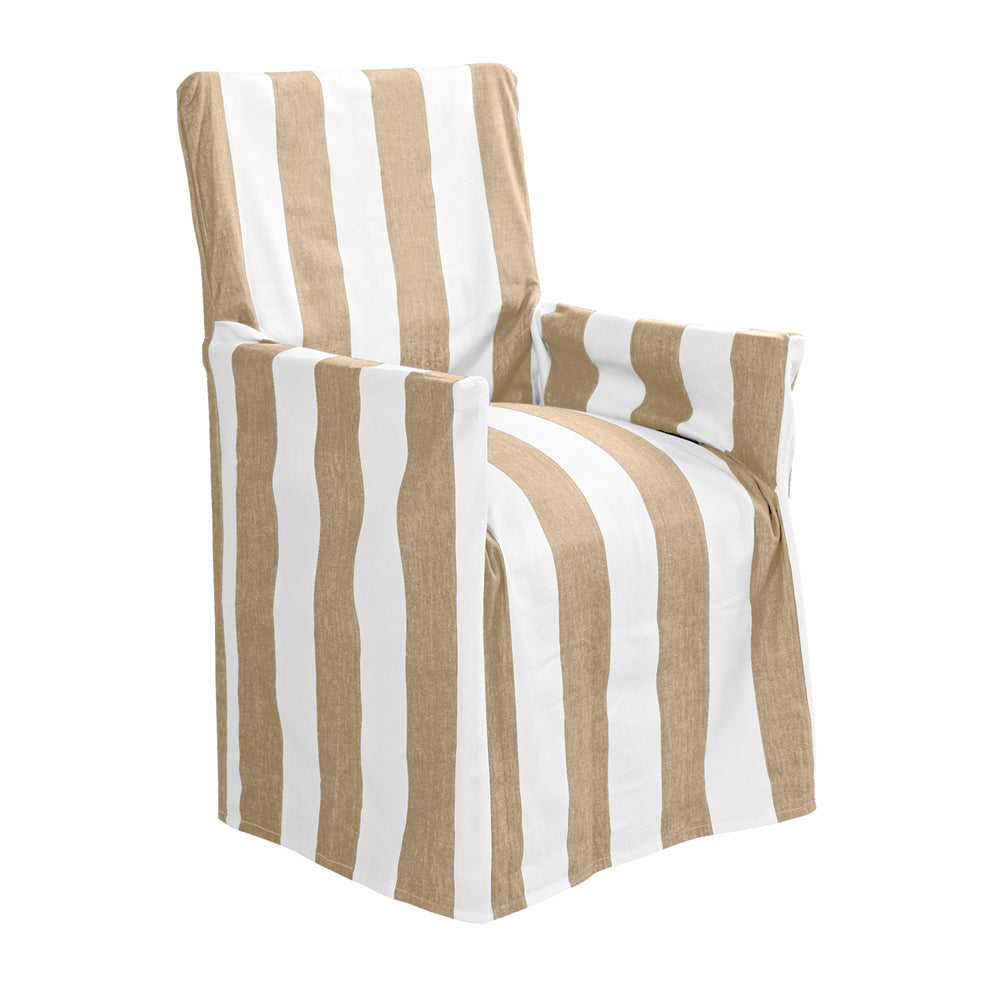 Premium Outdoor Stripe Director Chair Cover - Standard Size, Taupe Color - Perfect for Patio, Deck, Poolside & Garden Furniture Protection