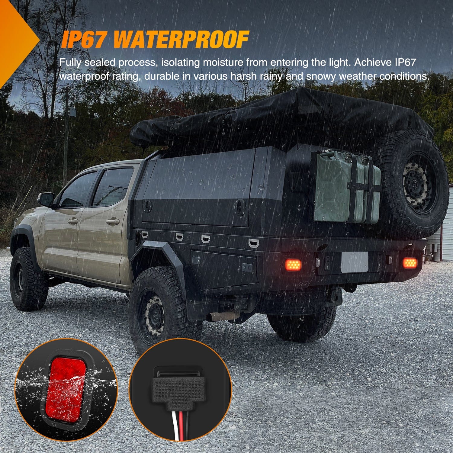 2 Pack 5x3 Inch 10 LED Red Rectangular Trailer Tail Lights - Waterproof & Durable for Trucks, Trailers, Boats & RVs - Perfect for Night Driving & Safety Visibility