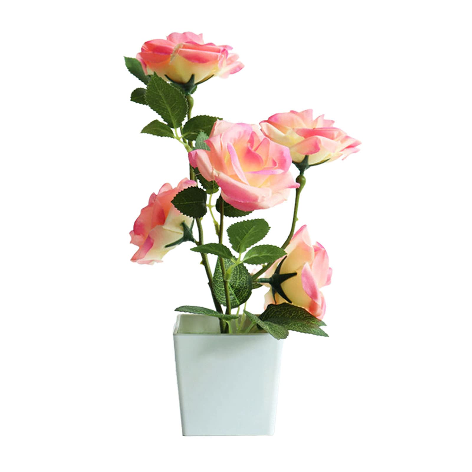 Artificial Rose Plant in Pot - Faux Silk Flower Desktop Decor for Indoor & Outdoor Use | Perfect for Home, Office, Valentine's Day, Mother's Day, Wedding, Anniversary, Party, Graduation, Christmas & Birthday Gifts (Pink) - Elegant Home Decor & Thoughtful Present Idea