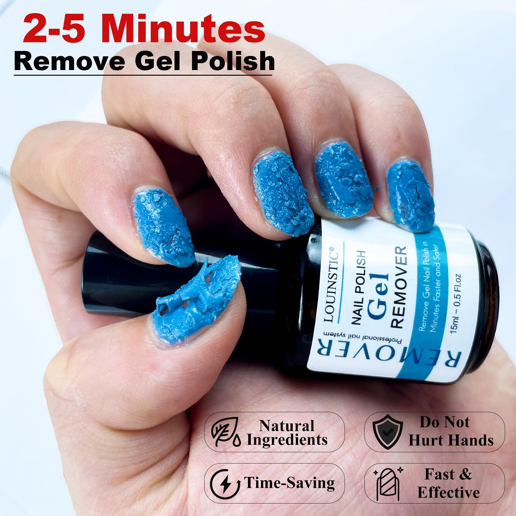 Quick Gel Nail Polish Remover Kit - 3-5 Minutes with Cuticle Oil & Tape for Salon & Home Use