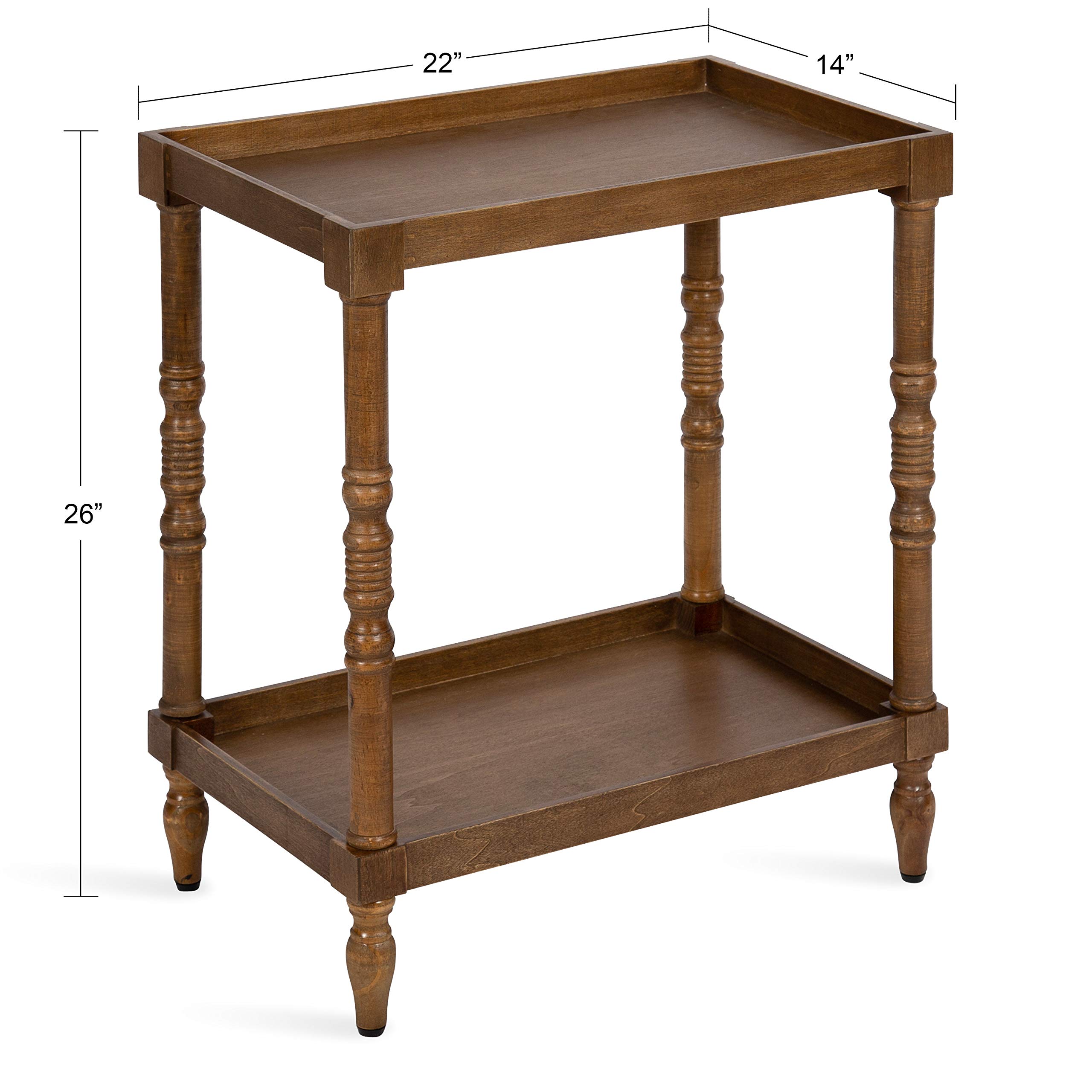 Kate and Laurel Bellport Farmhouse Side Table - 22 x 14 x 26 Inches, Rustic Brown Wooden End Table with Storage Shelf | Perfect for Living Room, Bedroom & Entryway Decor