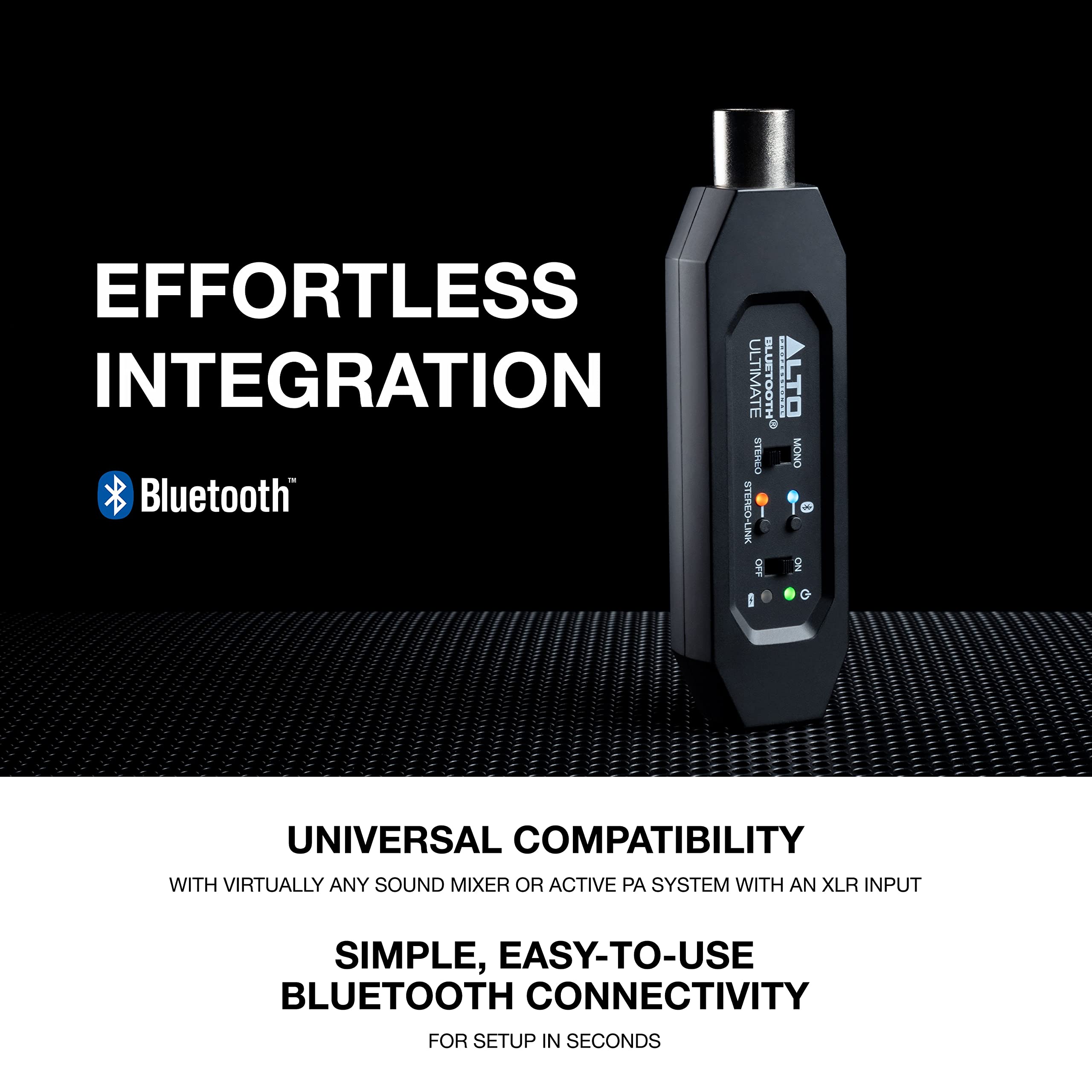 Alto Professional Bluetooth Ultimate XLR Rechargeable Stereo Bluetooth Receiver - Wireless Audio Adapter for Mixing Desks, PA Systems & Studio Equipment | Perfect for Live Performances, DJ Setups & Professional Audio Streaming