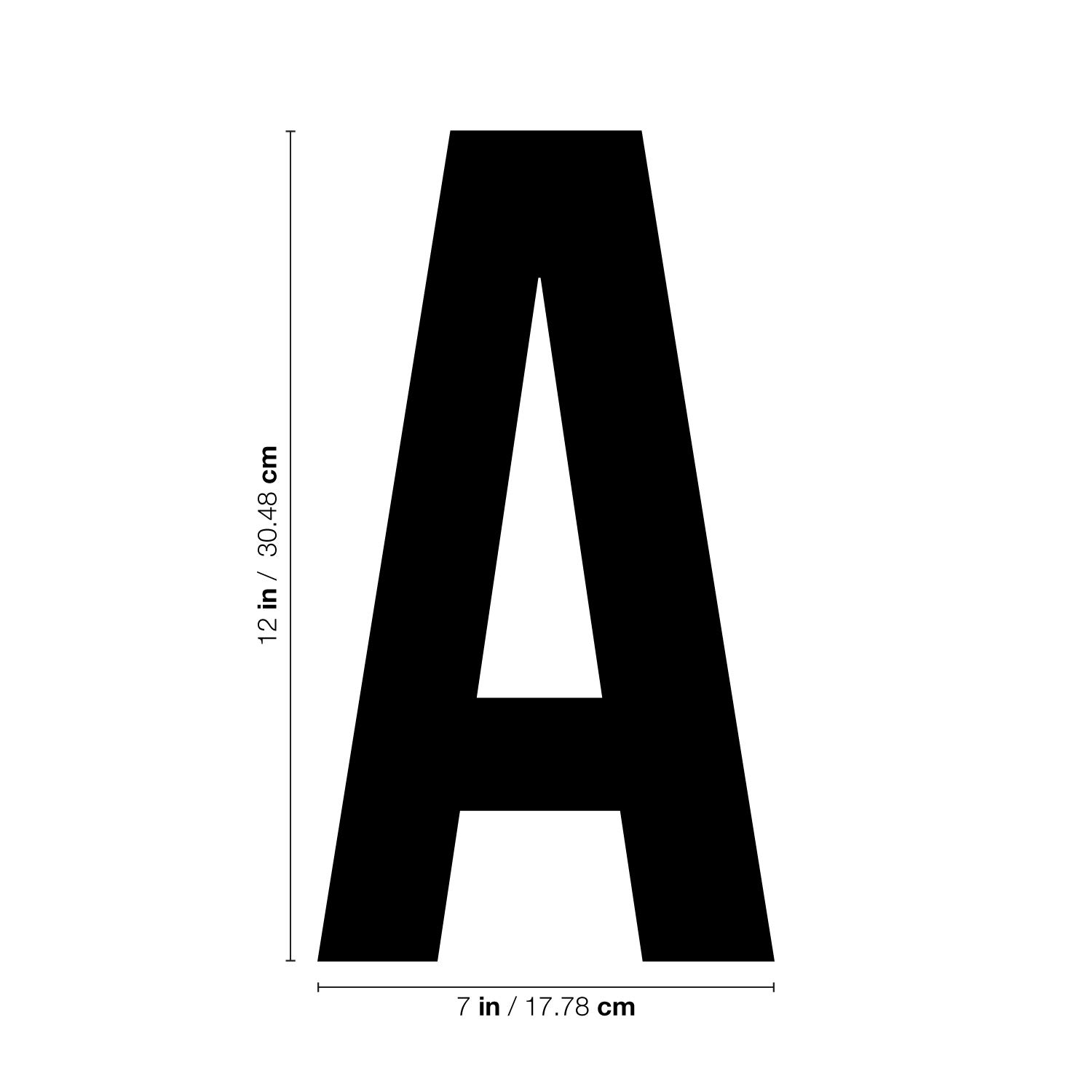 Personalized Large Alphabet Vinyl Wall Decal - Single Letter A in Black - DIY Home, Office, Laptop, Coffee Mug & Luggage Decor for Parties & Gifts