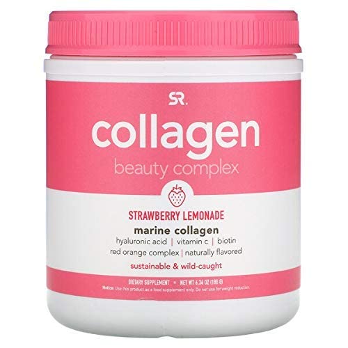 Collagen Beauty Complex Supplement with Hyaluronic Acid, Vitamin C & Biotin - Pescatarian, Keto & Non-GMO Certified - Strawberry Lemonade Flavor (30 Servings) for Skin Hydration, Hair Growth & Nail Strength - Perfect for Daily Wellness Routine & Anti-Aging Care