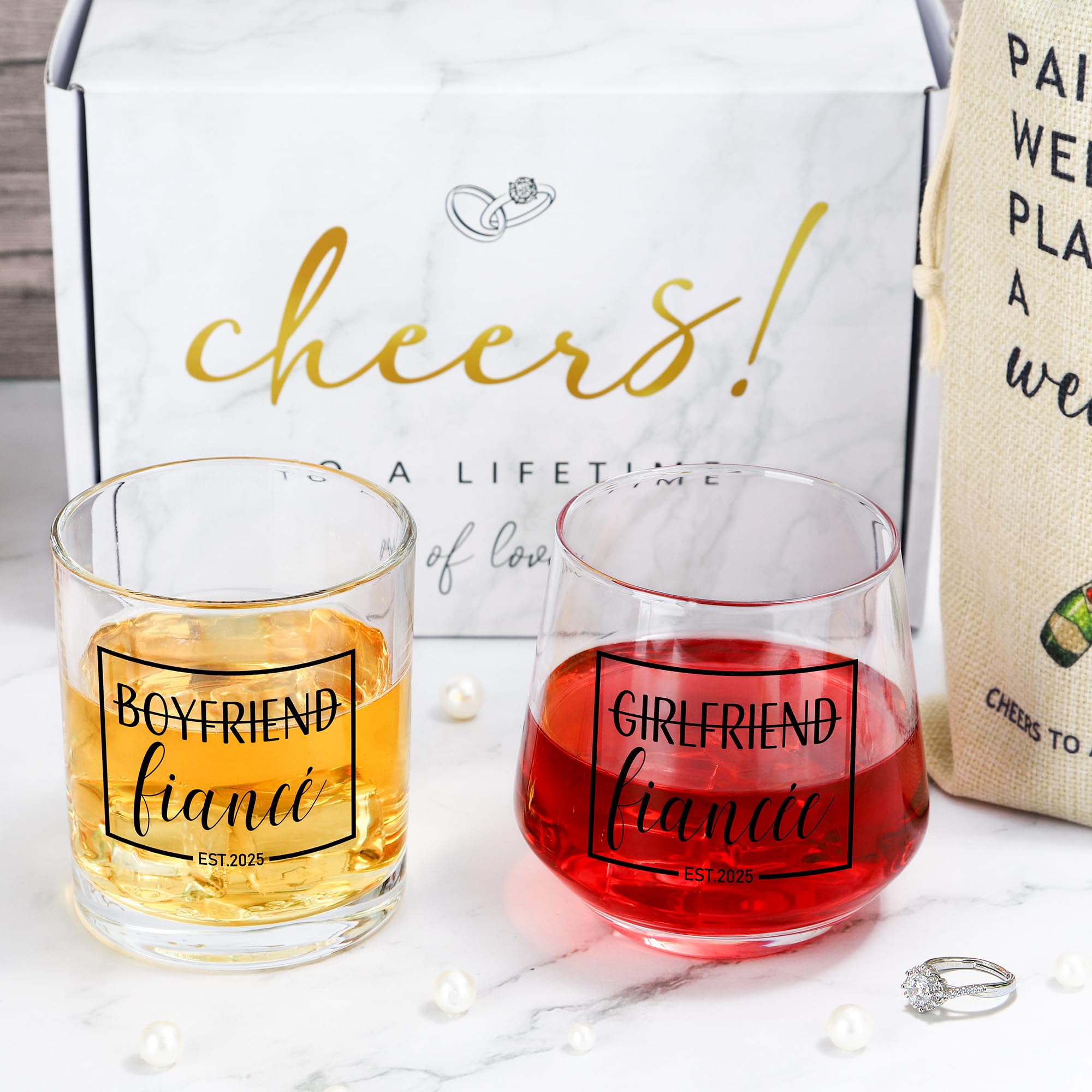 **Unique Engagement Gifts for Couples - Romantic & Personalized Gifts for Newly Engaged Couples, Him & Her - Perfect for Anniversaries, Weddings & Home Decor**